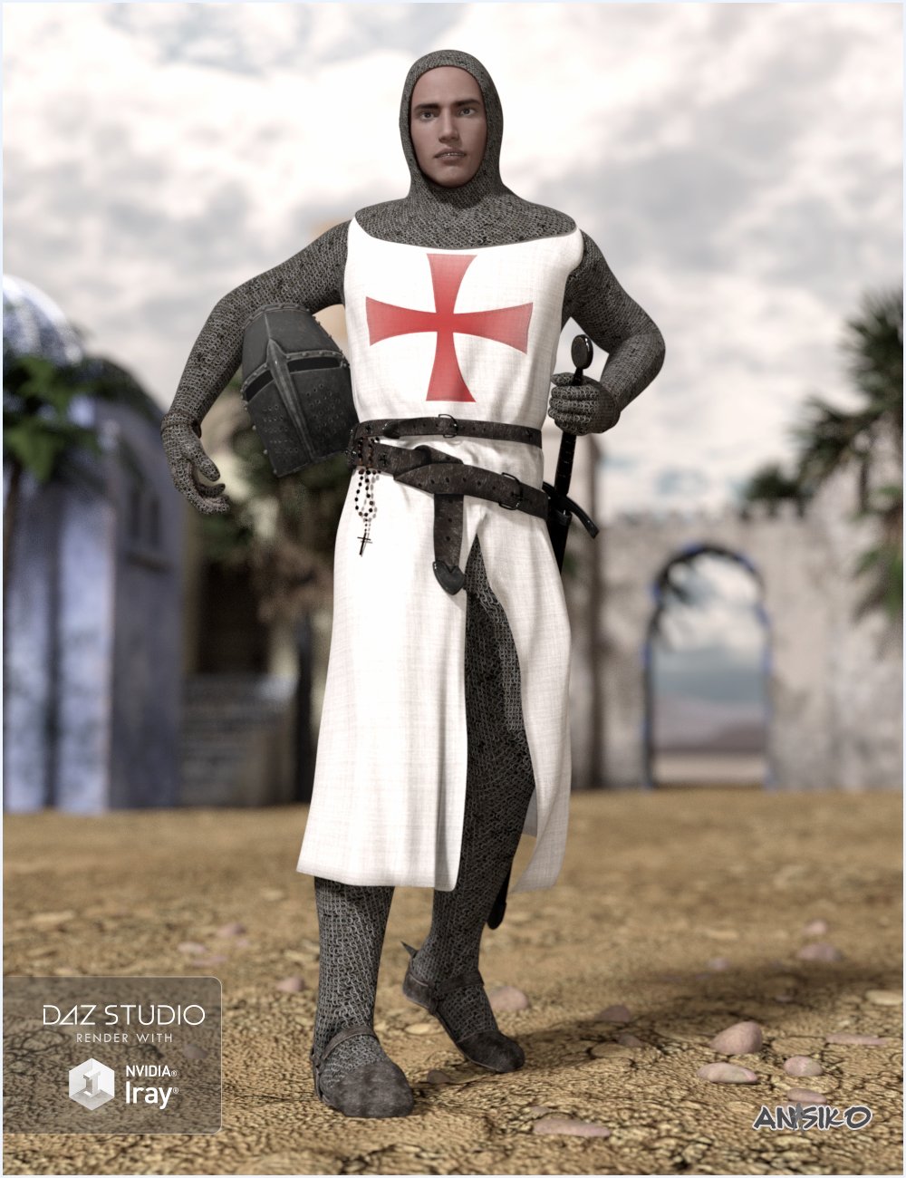 The Templar Outfit by: Ansiko, 3D Models by Daz 3D