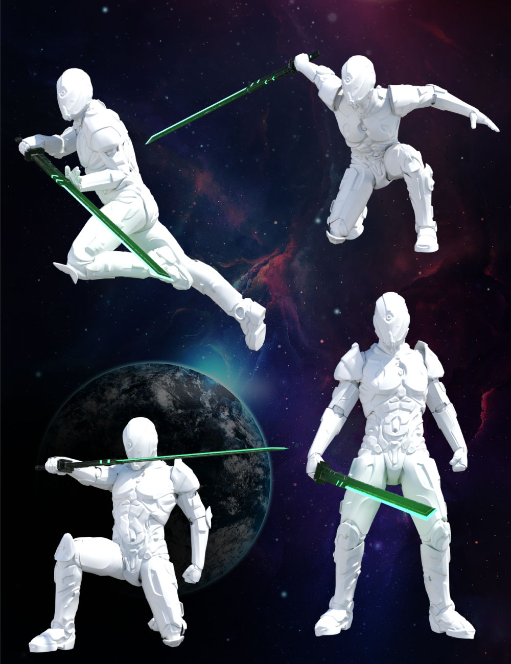 DA Cyber Sword and Poses for Genesis 3 Male(s) by: Design Anvil, 3D Models by Daz 3D