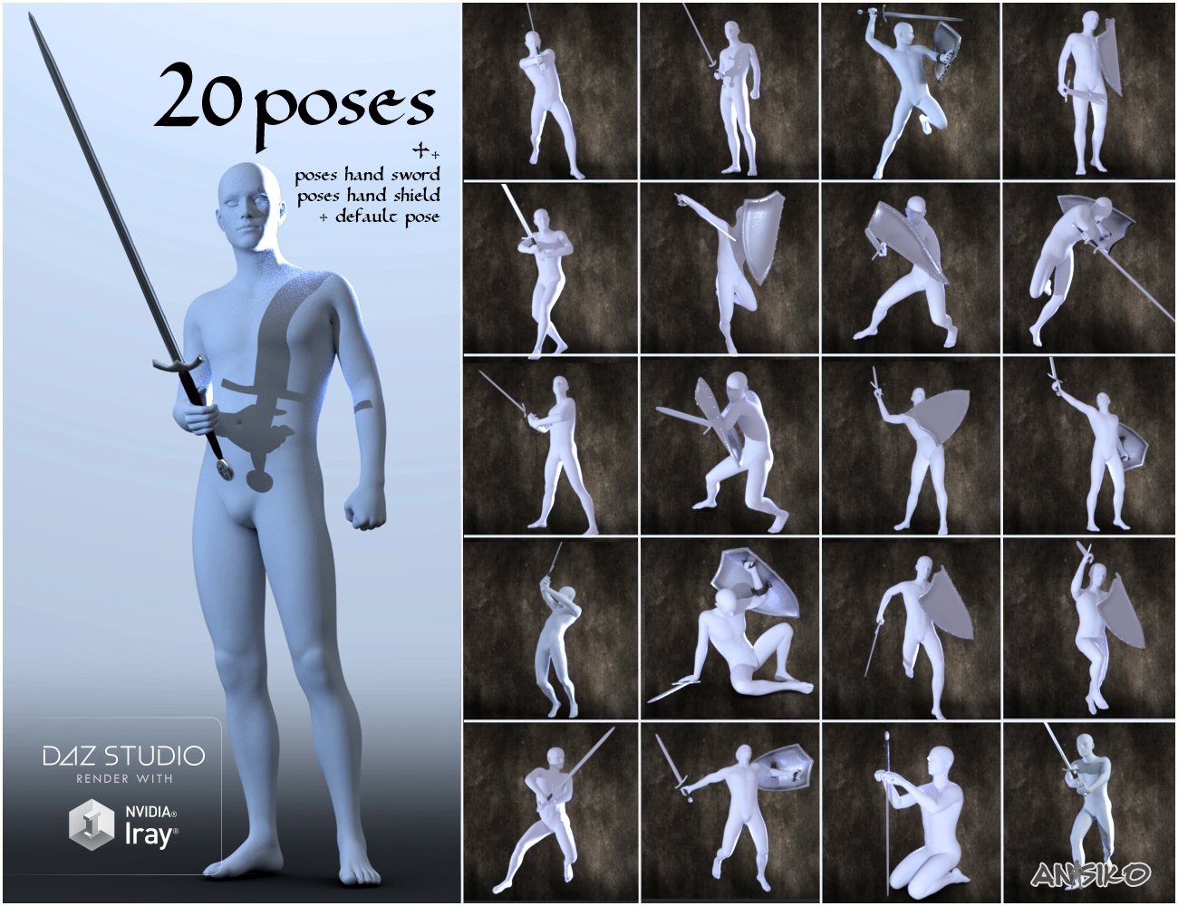 The Templar Poses The Templar Poses by: Ansiko, 3D Models by Daz 3D