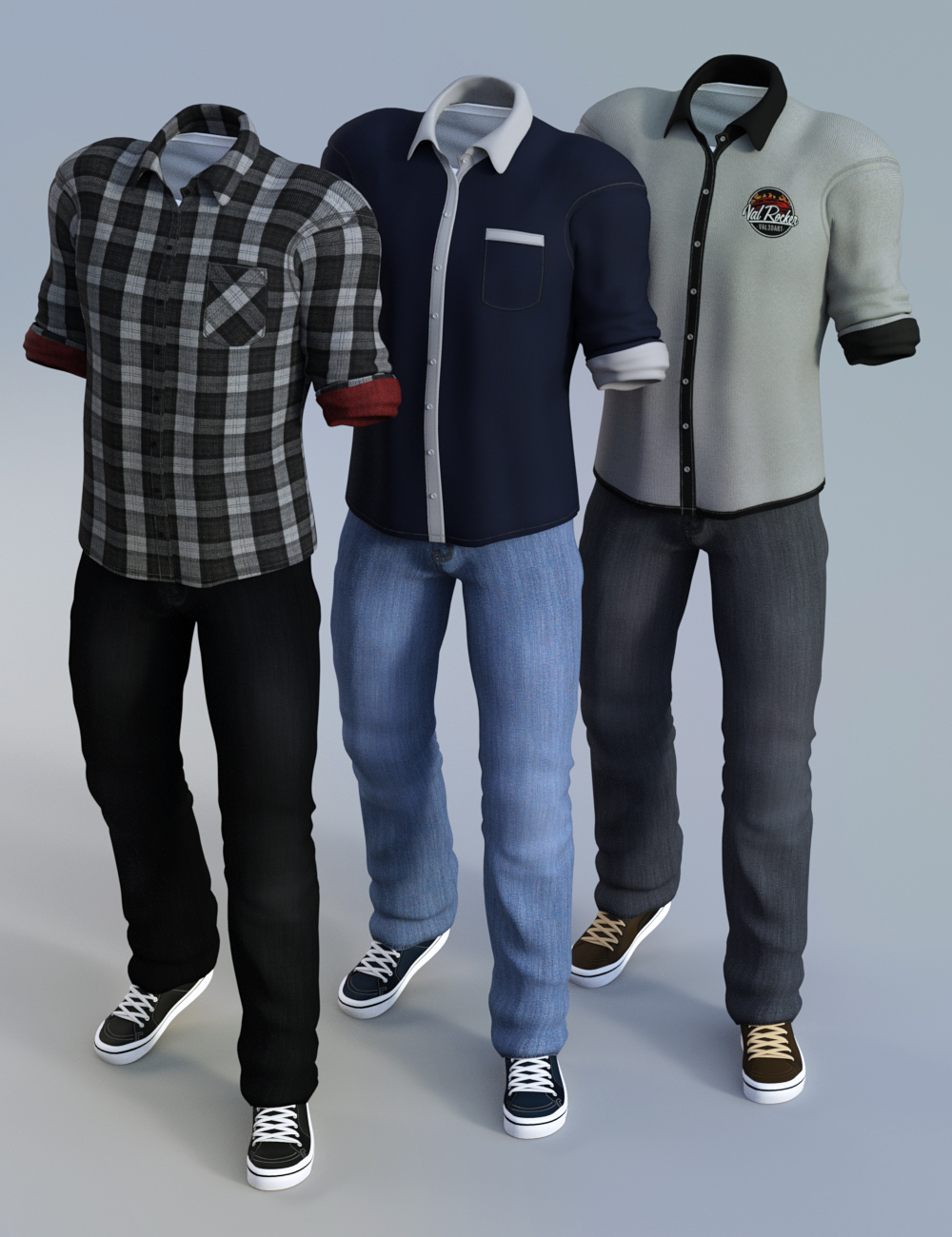 Hanging Out Outfit for Genesis 3 Male(s) by: Val3dart, 3D Models by Daz 3D