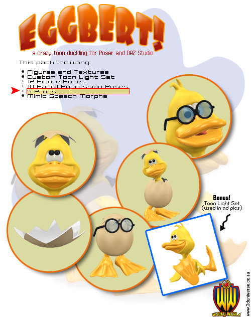 Eggbert the toon Duckling Eggbert the toon Duckling by: 3D Universe, 3D Models by Daz 3D