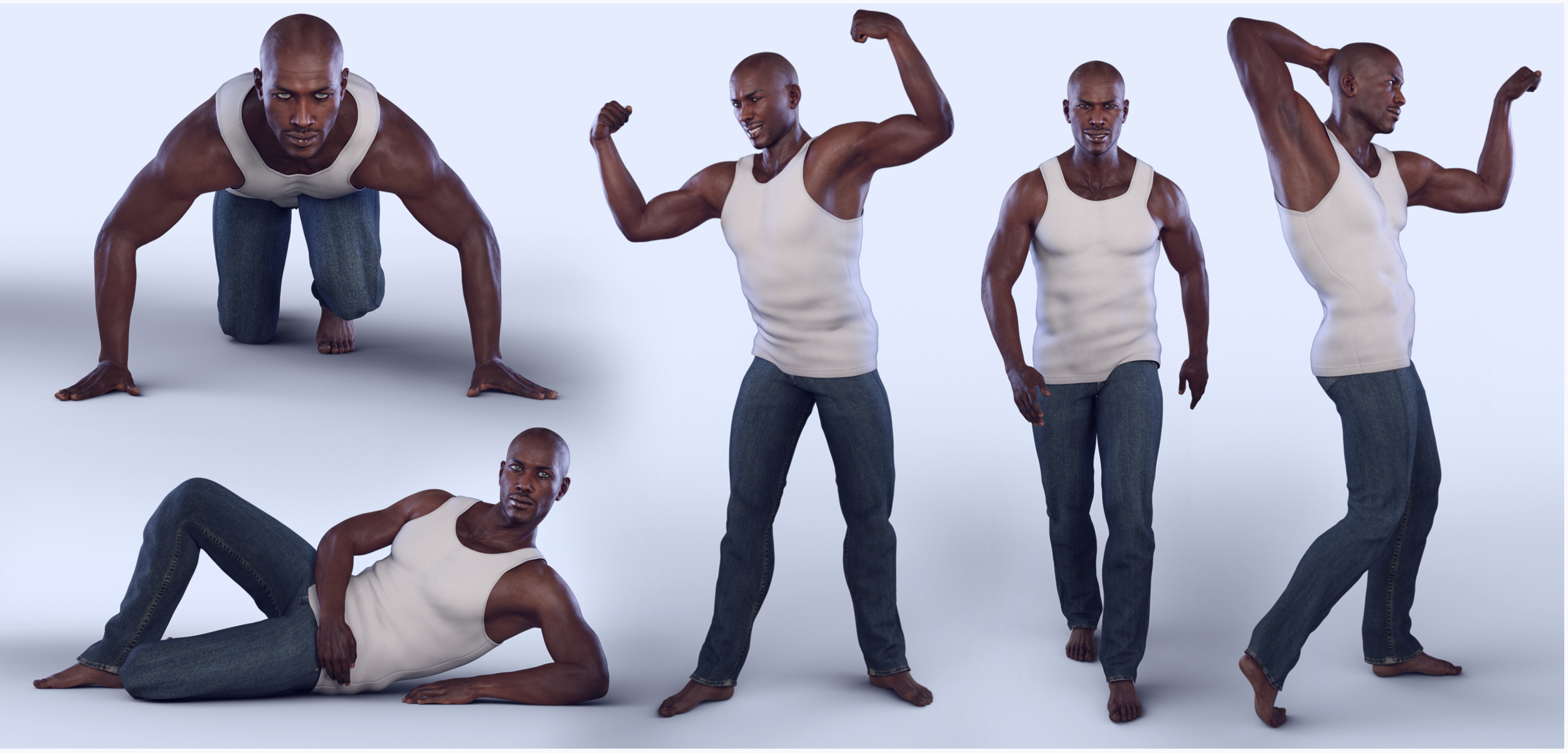 Z Manly - Poses for Darius 7 & Genesis 3 Male by: Zeddicuss, 3D Models by Daz 3D