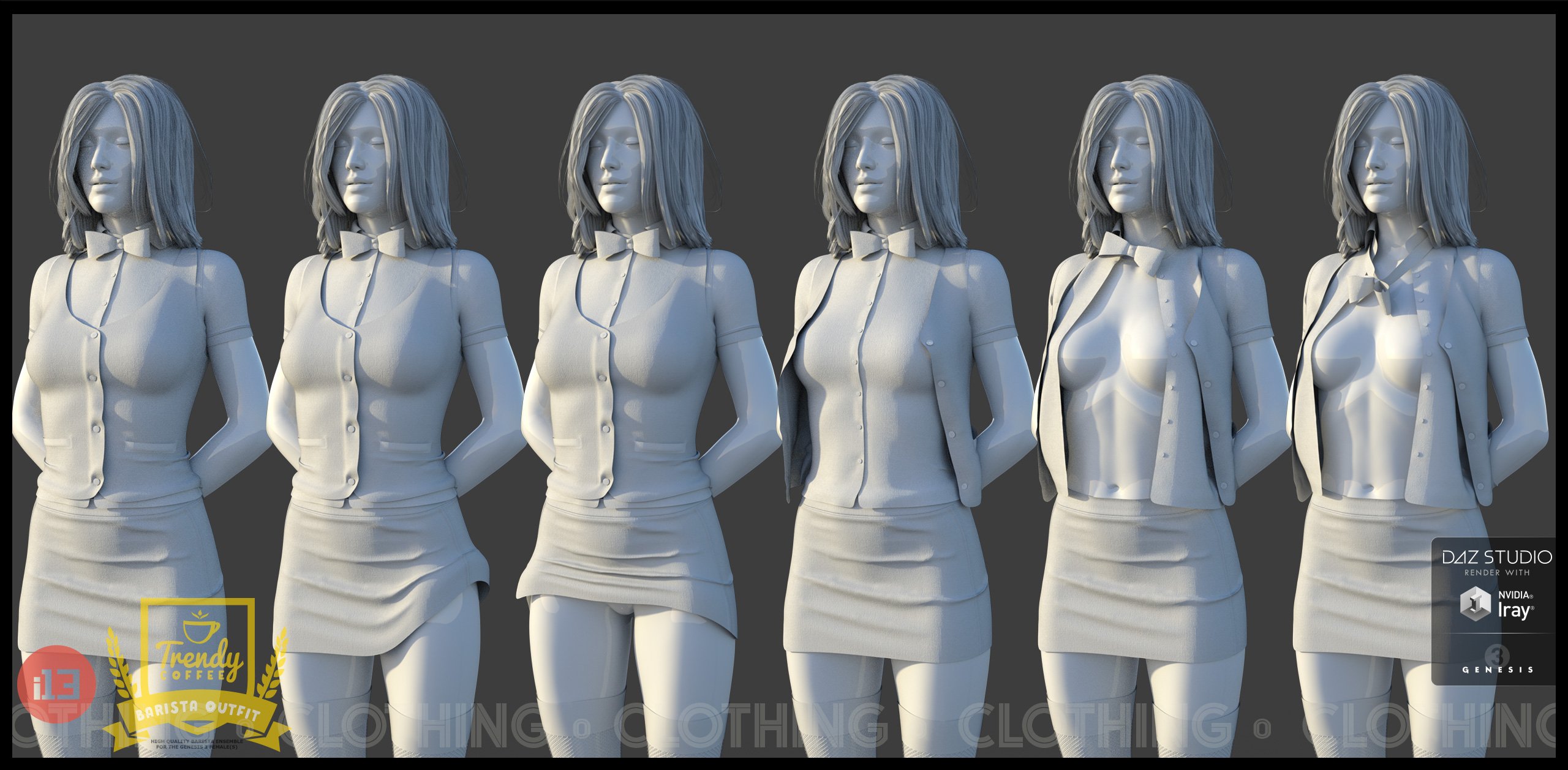 i13 Trendy Coffee Shop Barista Outfit for the Genesis 3 Female(s) i13 Trendy Coffee Shop Barista Outfit for the Genesis 3 Female(s) by: ironman13, 3D Models by Daz 3D