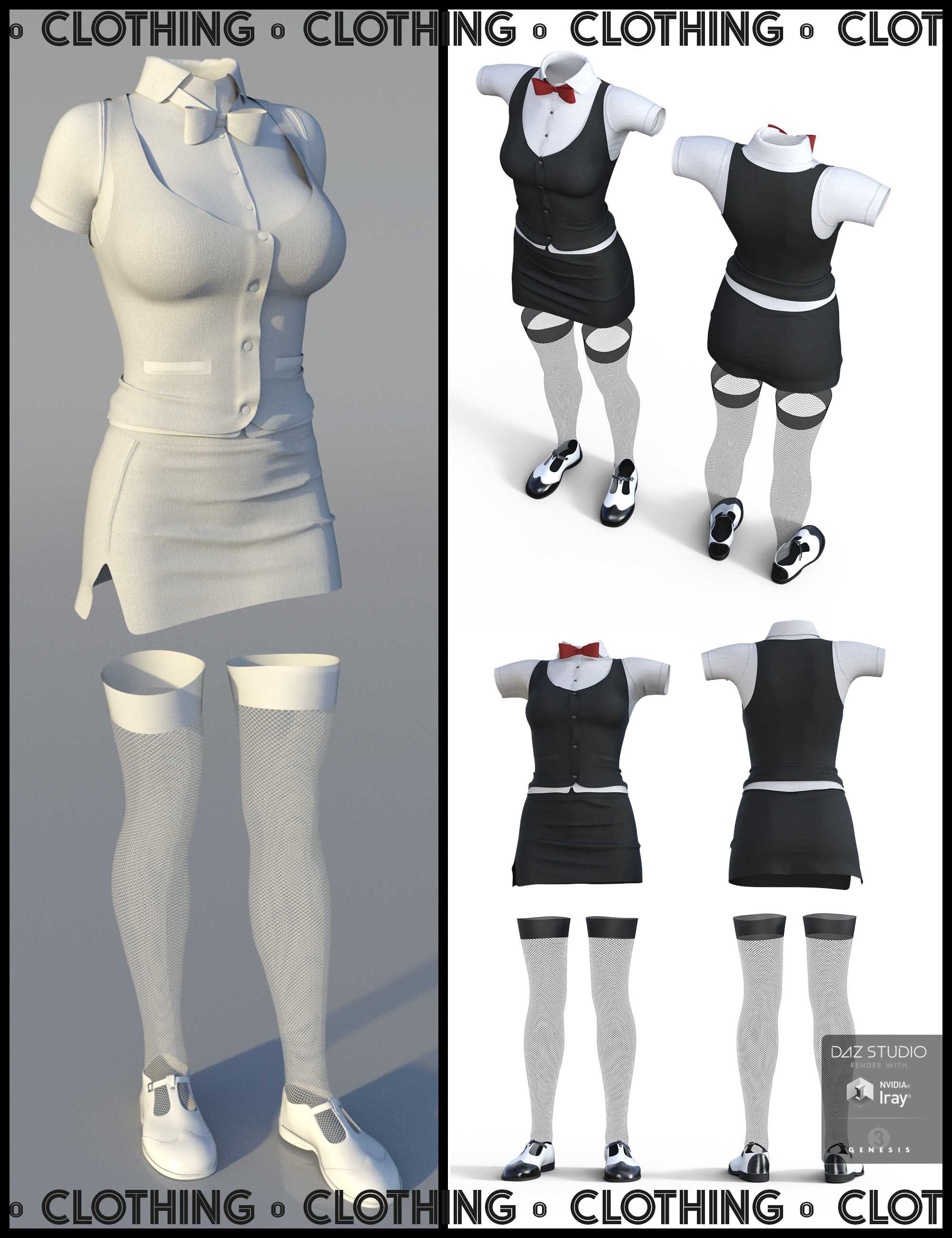 i13 Trendy Coffee Shop Barista Outfit for the Genesis 3 Female(s) by: ironman13, 3D Models by Daz 3D