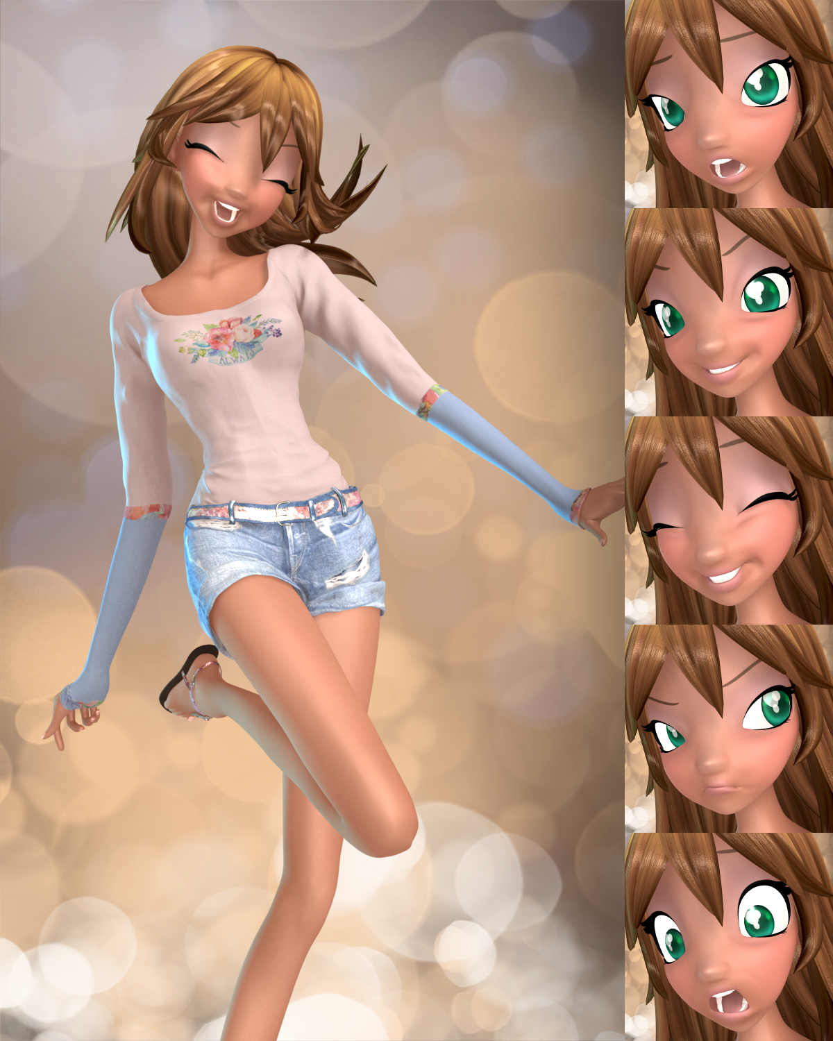 ElastiFace Expressions for Star 2 by: TheNathanParable, 3D Models by Daz 3D