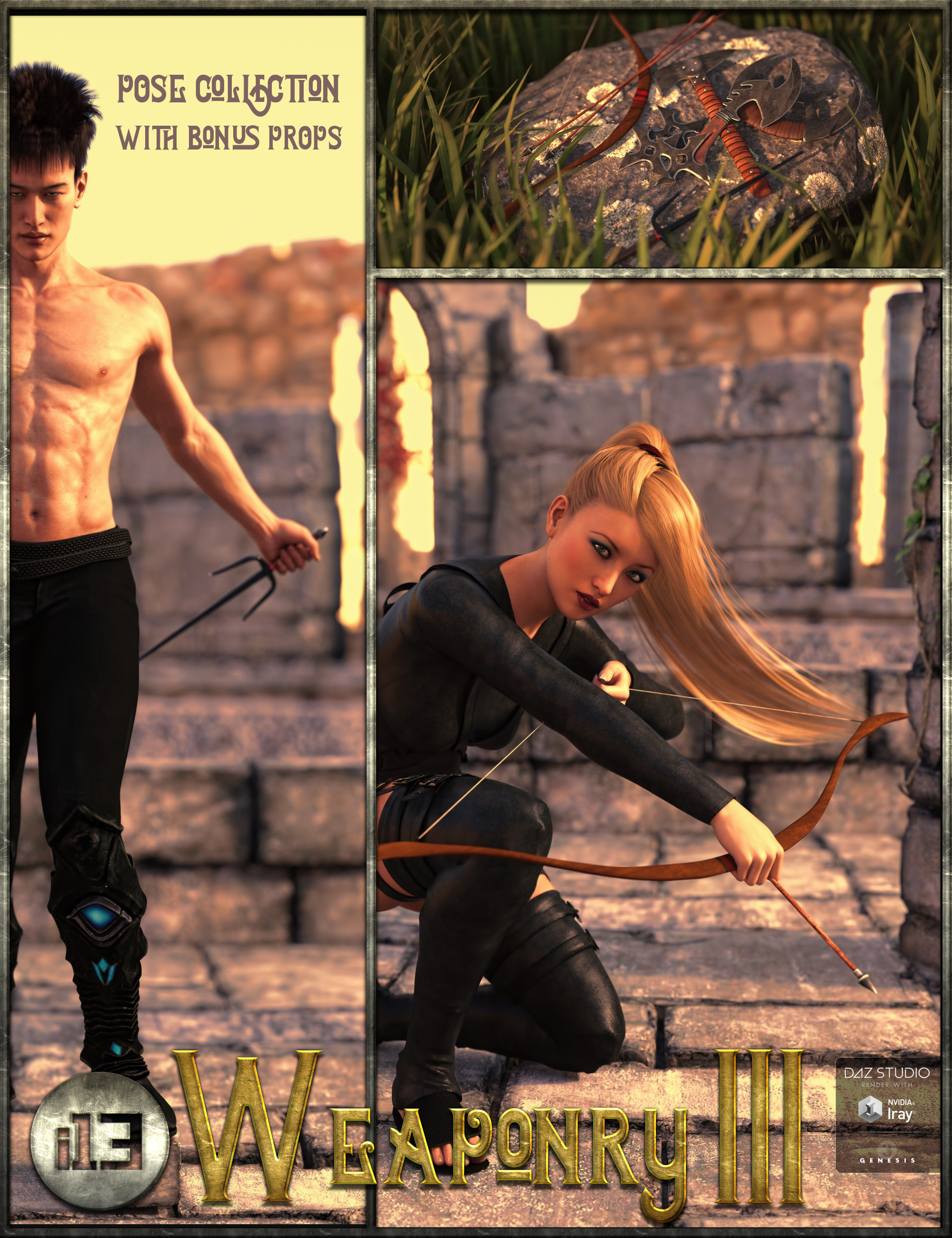i13 Weaponry 3 and Poses by: ironman13, 3D Models by Daz 3D