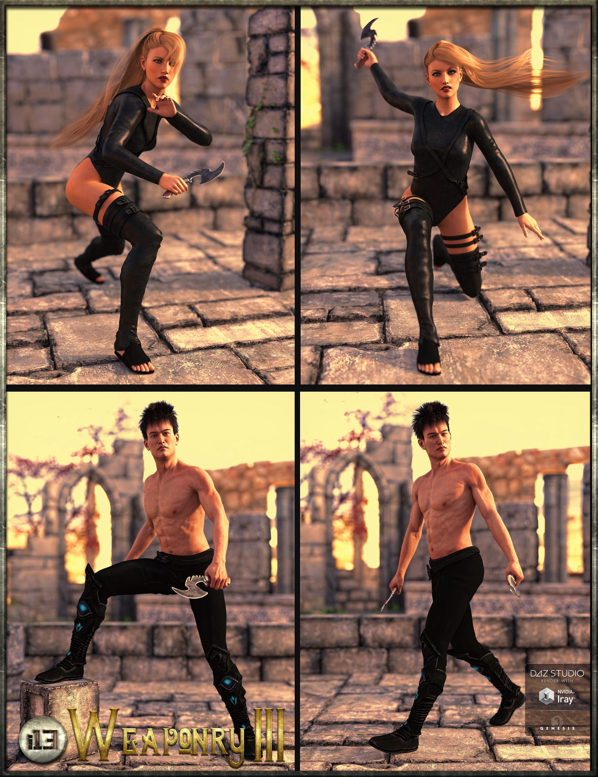 i13 Weaponry 3 and Poses i13 Weaponry 3 and Poses by: ironman13, 3D Models by Daz 3D