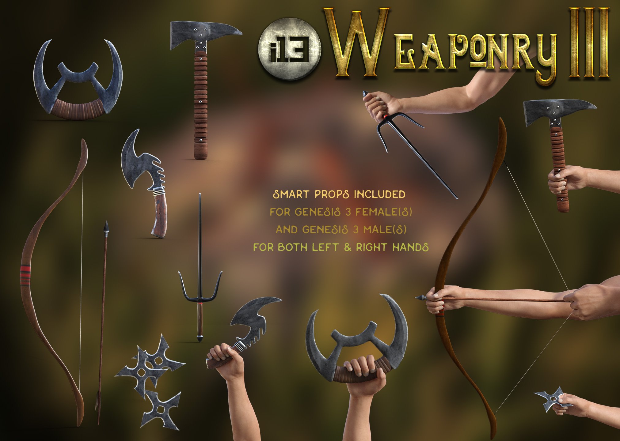i13 Weaponry 3 and Poses by: ironman13, 3D Models by Daz 3D