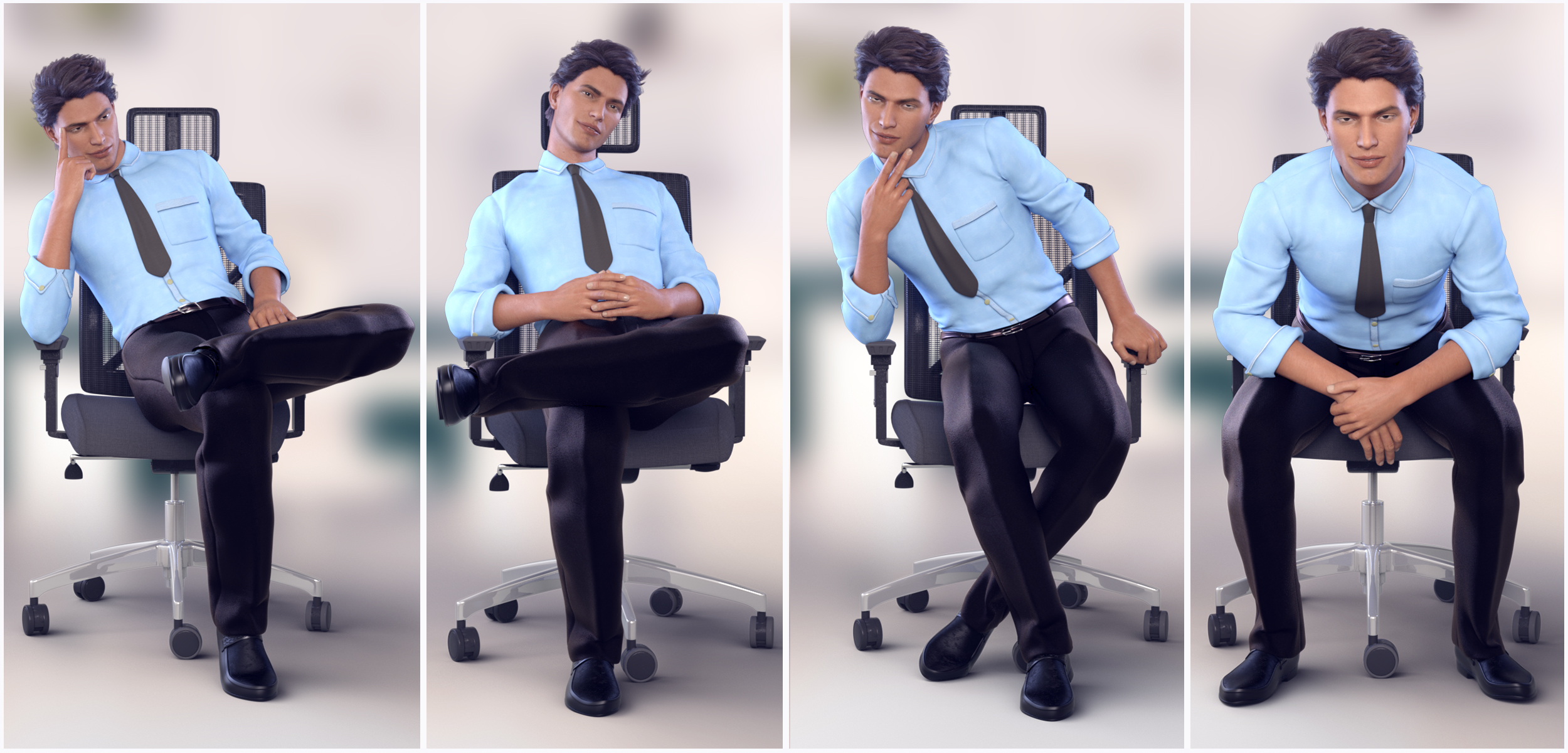 Z Morphing Office Chair & Poses by: Zeddicuss, 3D Models by Daz 3D