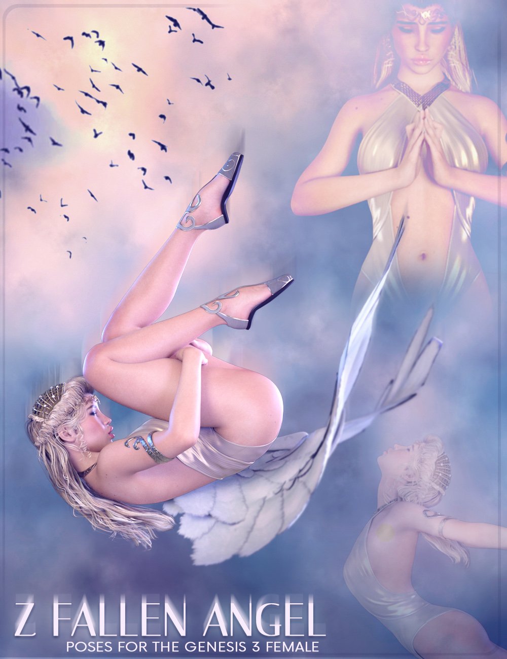Z Fallen Angel - Poses for the Genesis 3 Female(s) by: Zeddicuss, 3D Models by Daz 3D