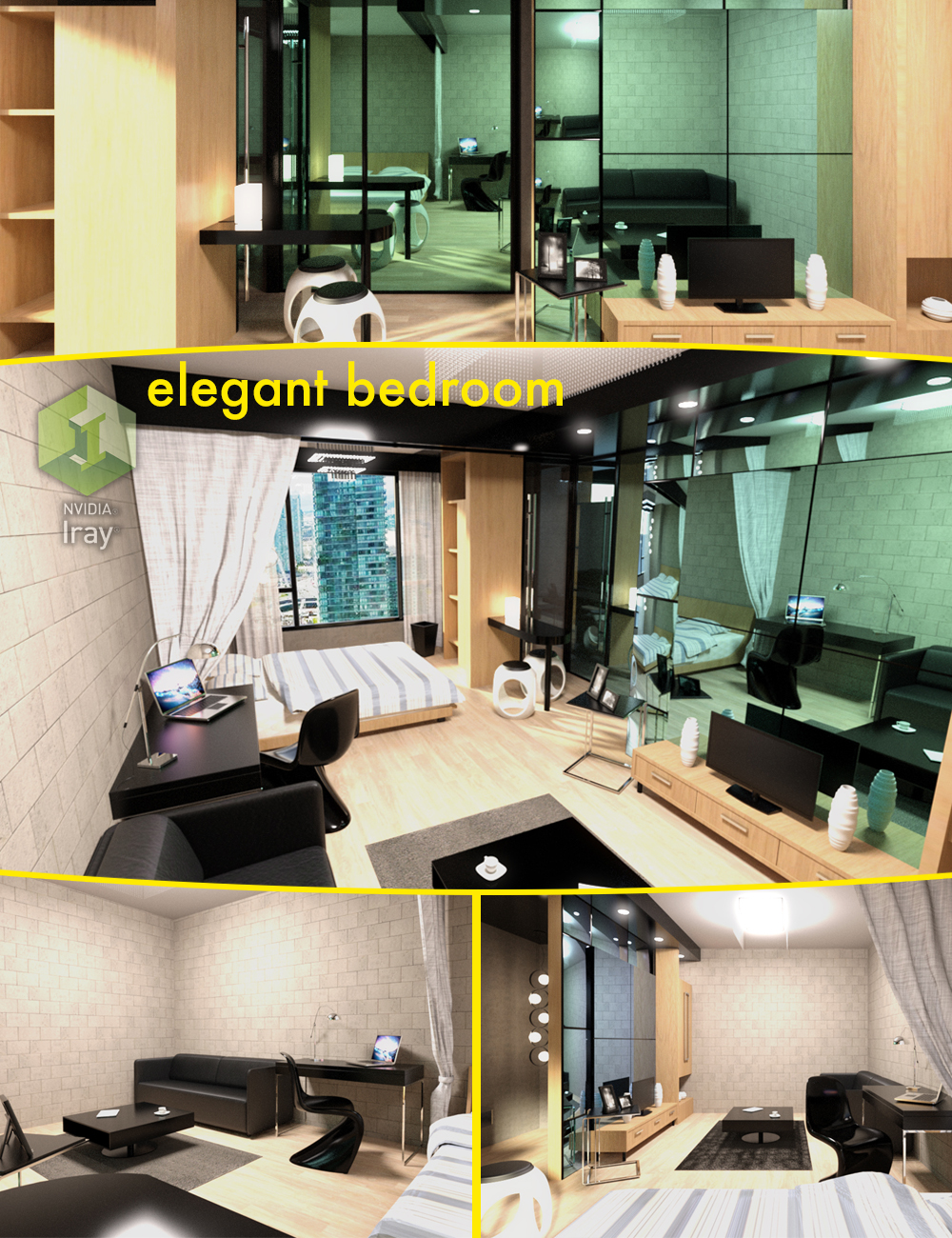Tesla Elegant Bedroom by: Tesla3dCorp, 3D Models by Daz 3D