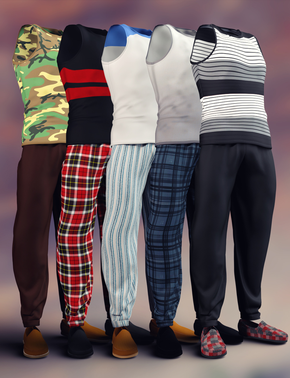 Relaxed Night Outfit for Genesis 3 Male(s) by: NikisatezShanasSoulmate, 3D Models by Daz 3D