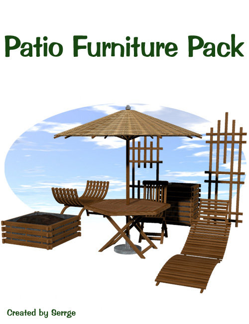 Patio Furniture Pack by: , 3D Models by Daz 3D