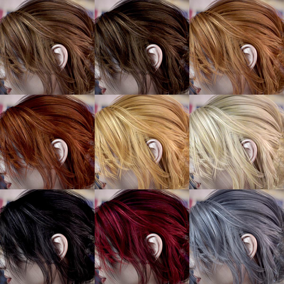 Colors for French Twist Hair Colors for French Twist Hair by: goldtassel, 3D Models by Daz 3D