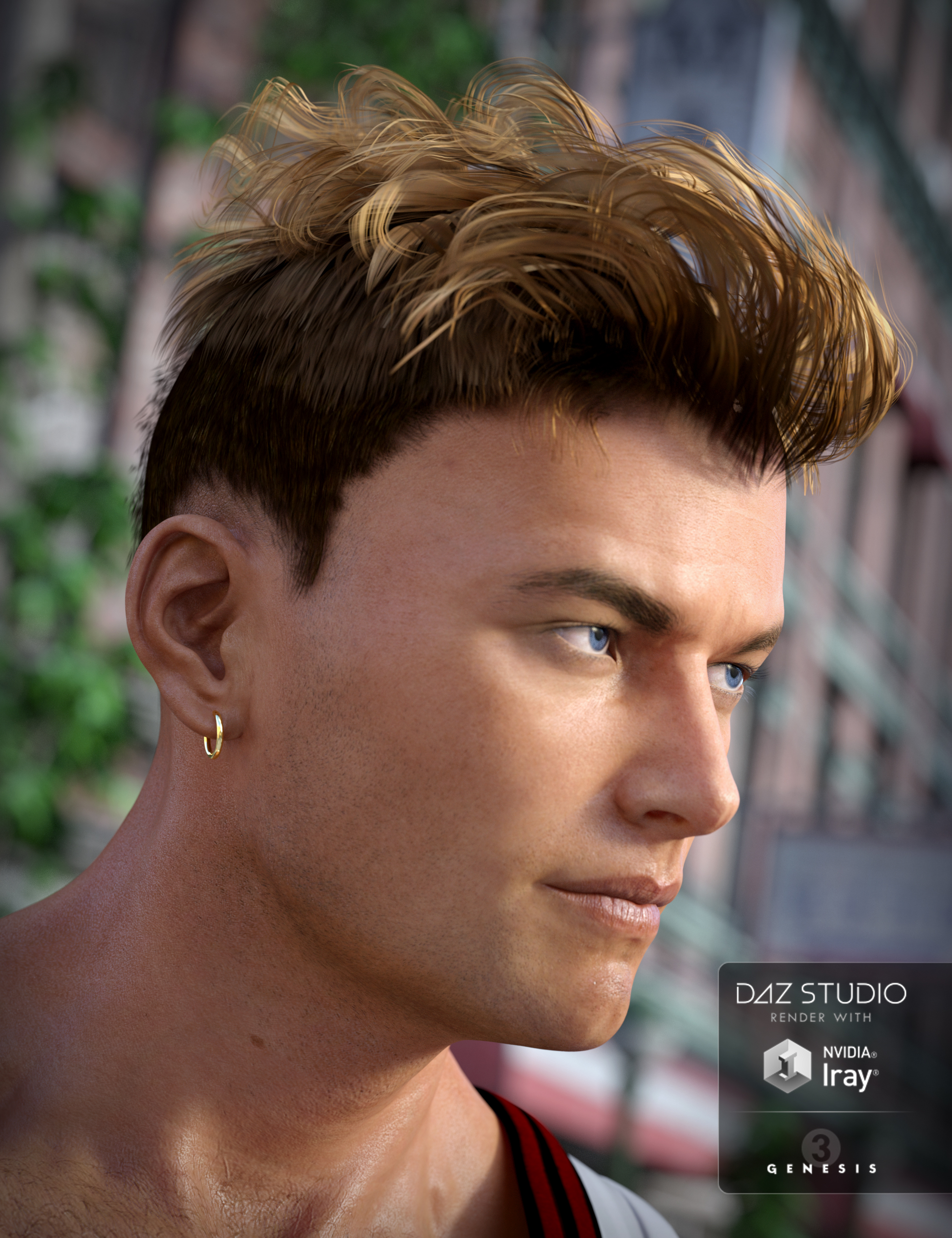 Heart Throb Hair for Genesis 3 Males by: goldtassel, 3D Models by Daz 3D