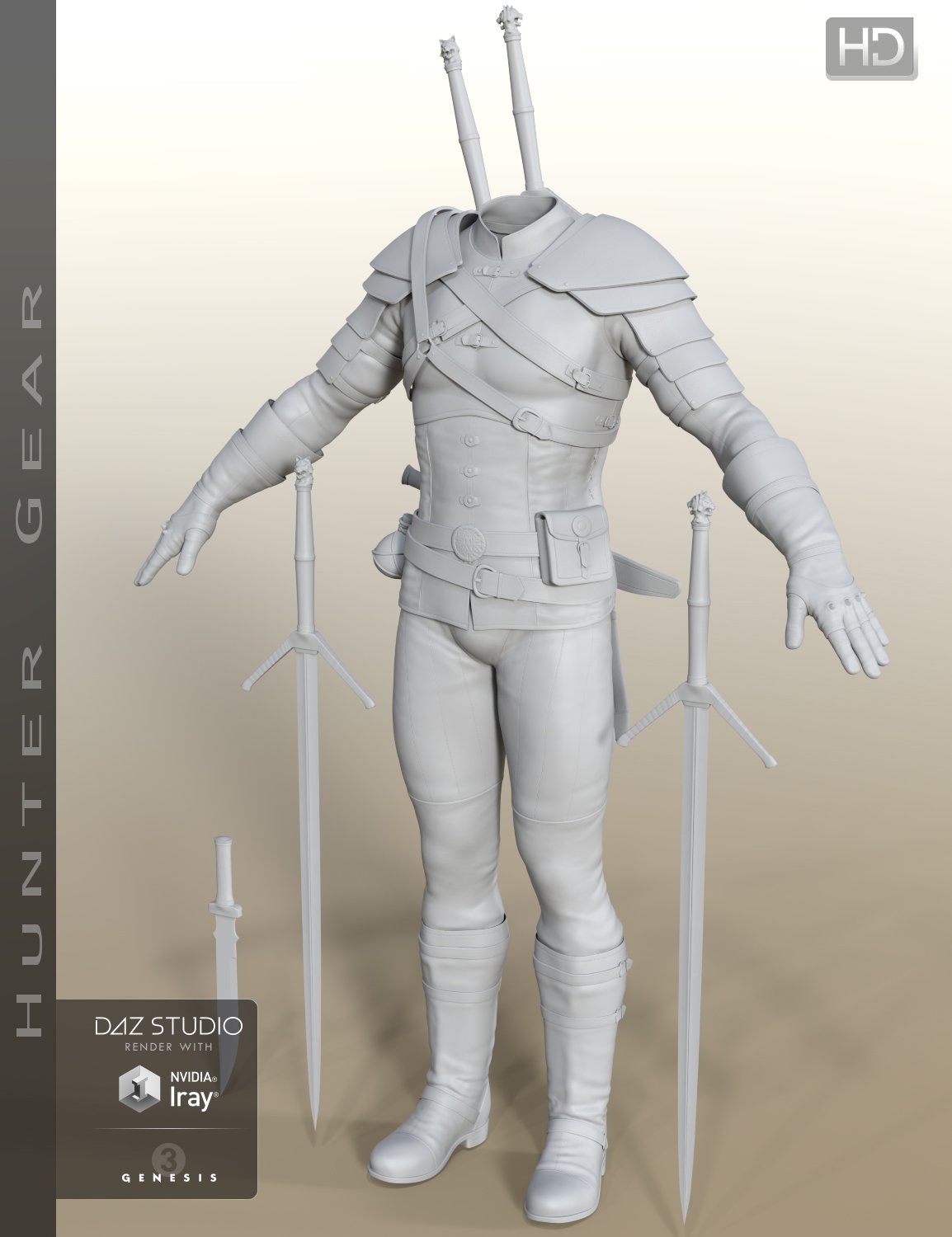 Hunter Gear for Genesis 3 Male(s) by: Kayleyss, 3D Models by Daz 3D