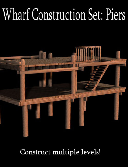 Wharf Construction Set: Piers by: the3dwizard, 3D Models by Daz 3D