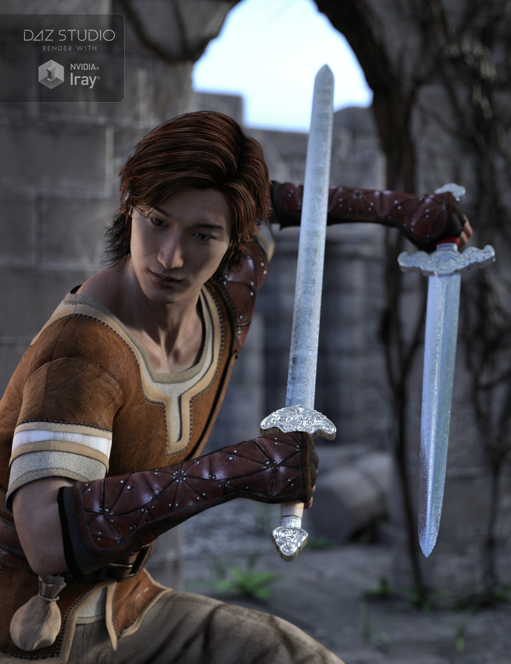 Chinese Blades for Genesis 3 and 8 Male(s) and Female(s) by: Merlin Studios, 3D Models by Daz 3D