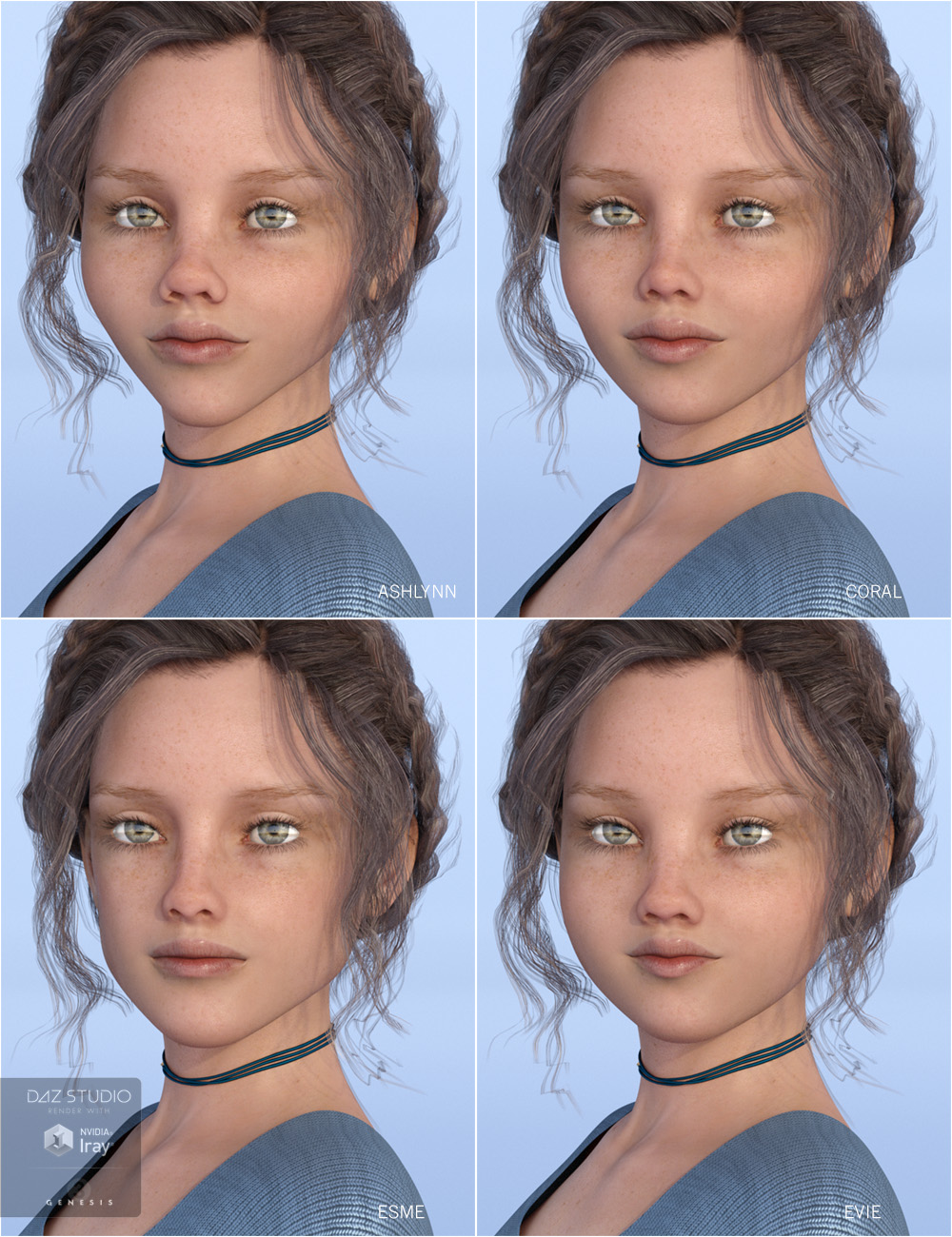 Sweetie Faces for Tween Julie 7 by: Diane, 3D Models by Daz 3D