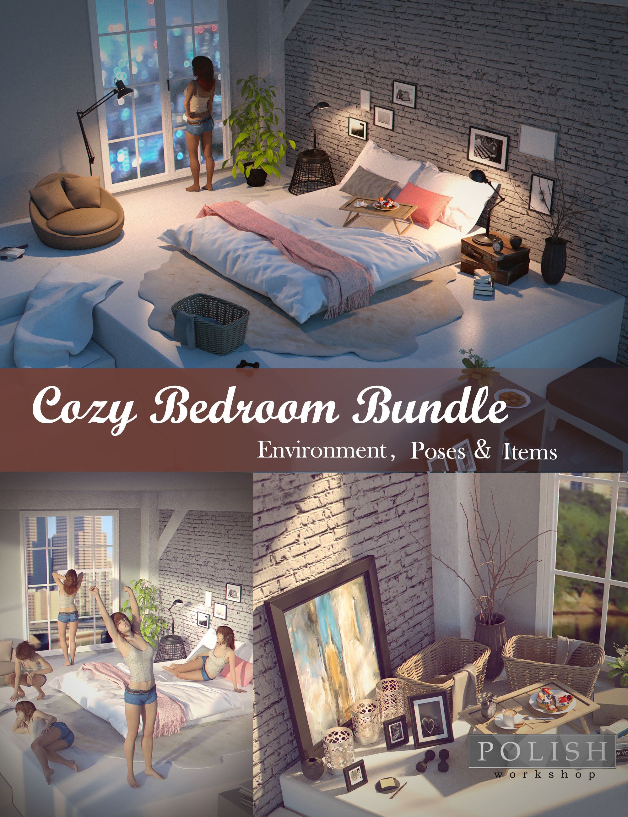 Cozy Bedroom Bundle by: Polish, 3D Models by Daz 3D
