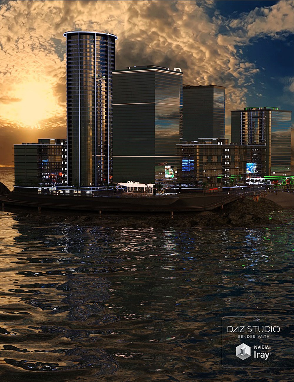 Airport Island - City Center by: PW Productions, 3D Models by Daz 3D