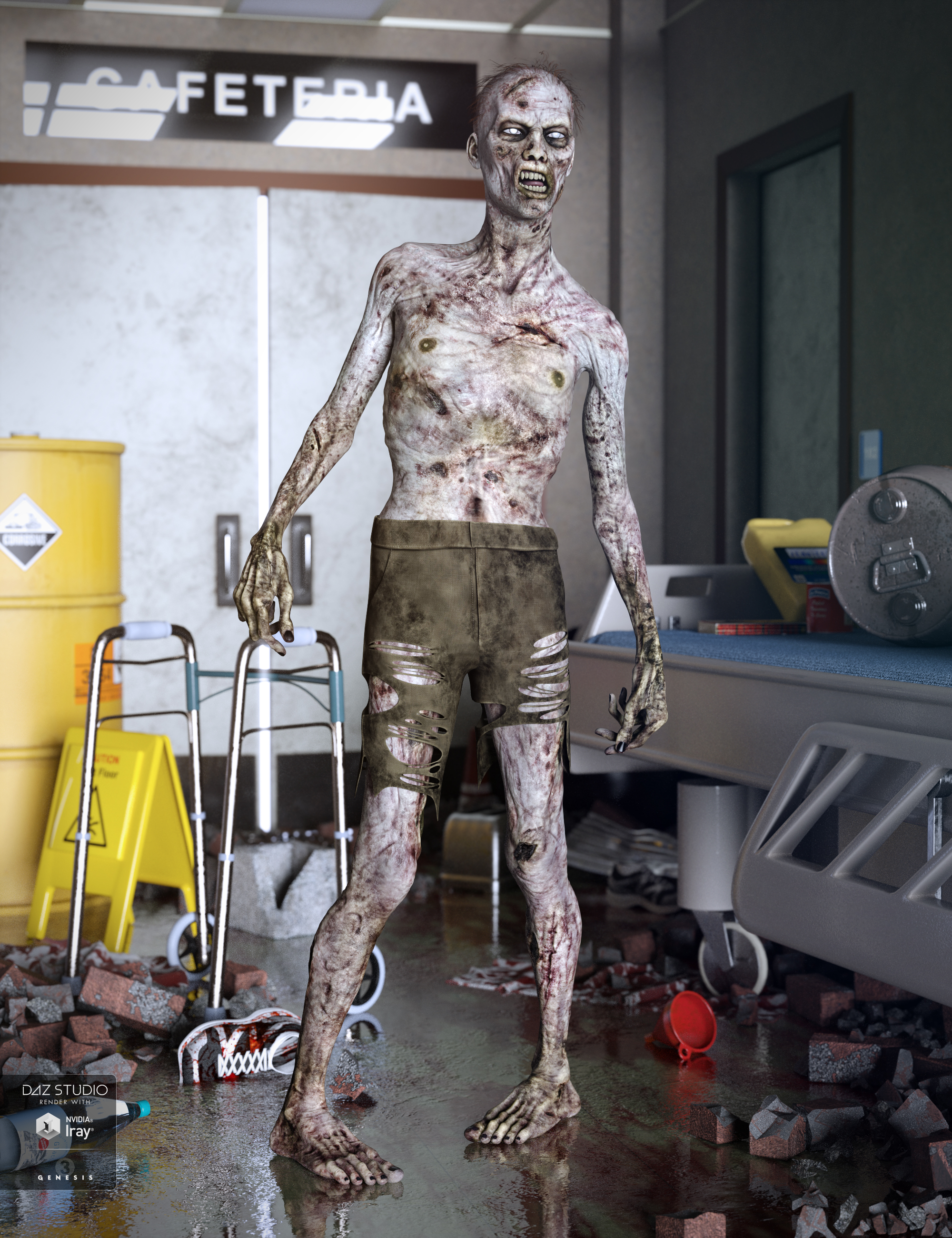 Markus Zombie for Genesis 3 Male(s) by: , 3D Models by Daz 3D