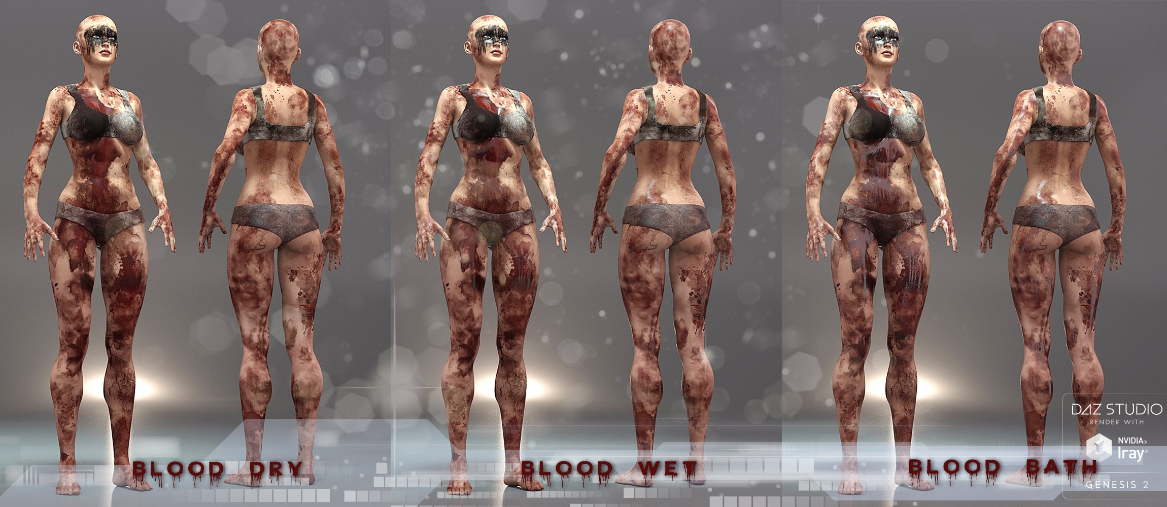 Ultimate Dirt 'n Blood for Genesis 2 Female by: Tolero, 3D Models by Daz 3D