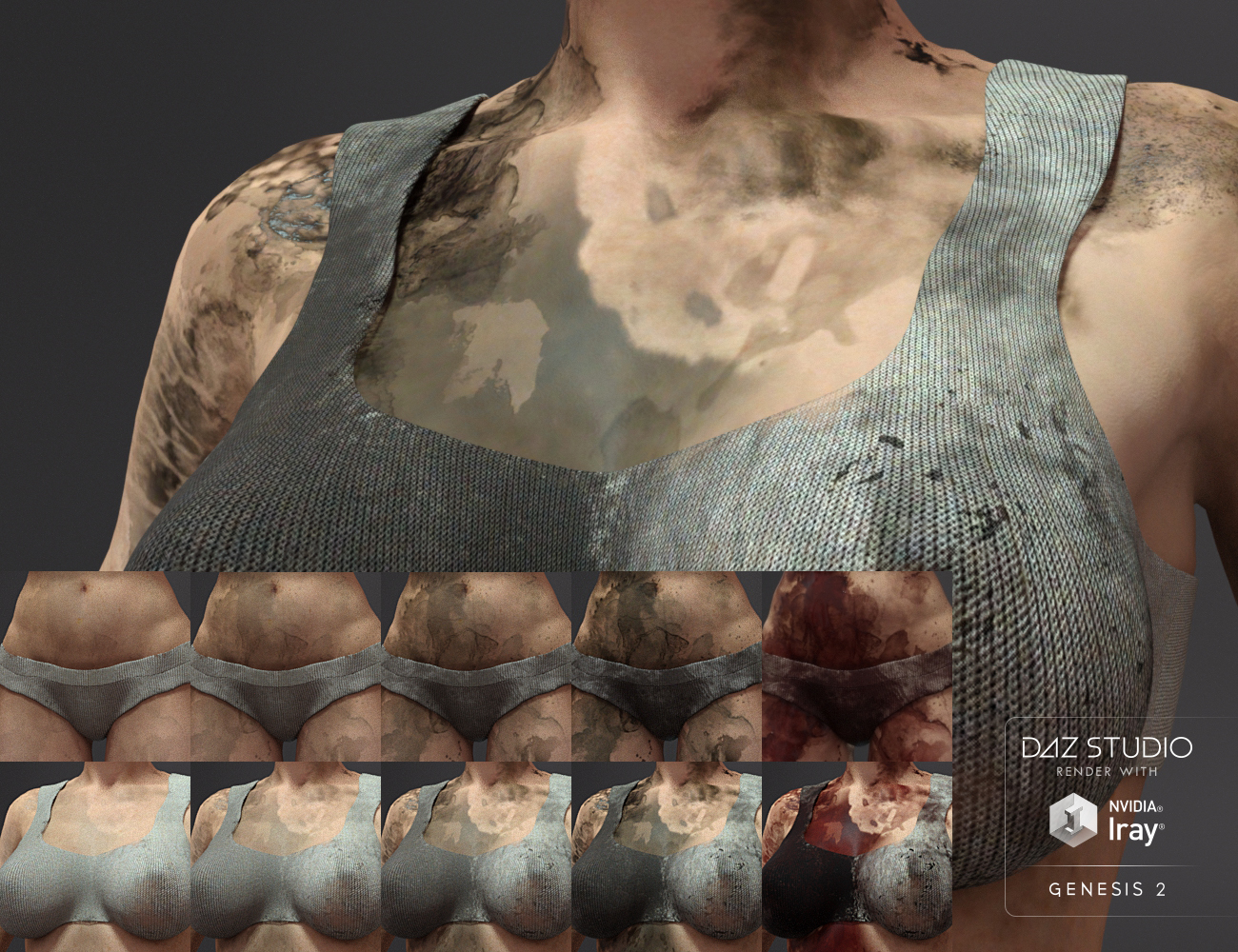 Ultimate Dirt 'n Blood for Genesis 2 Female Ultimate Dirt 'n Blood for Genesis 2 Female by: Tolero, 3D Models by Daz 3D