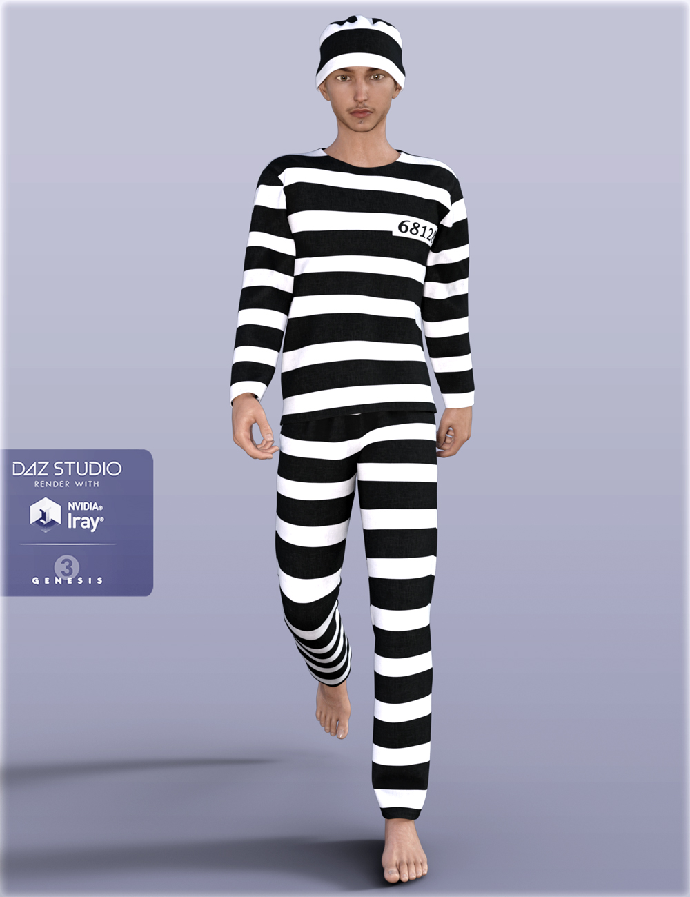 H&C Prisoner Clothing and Shackles for Genesis 3 Male(s) by: IH Kang, 3D Models by Daz 3D