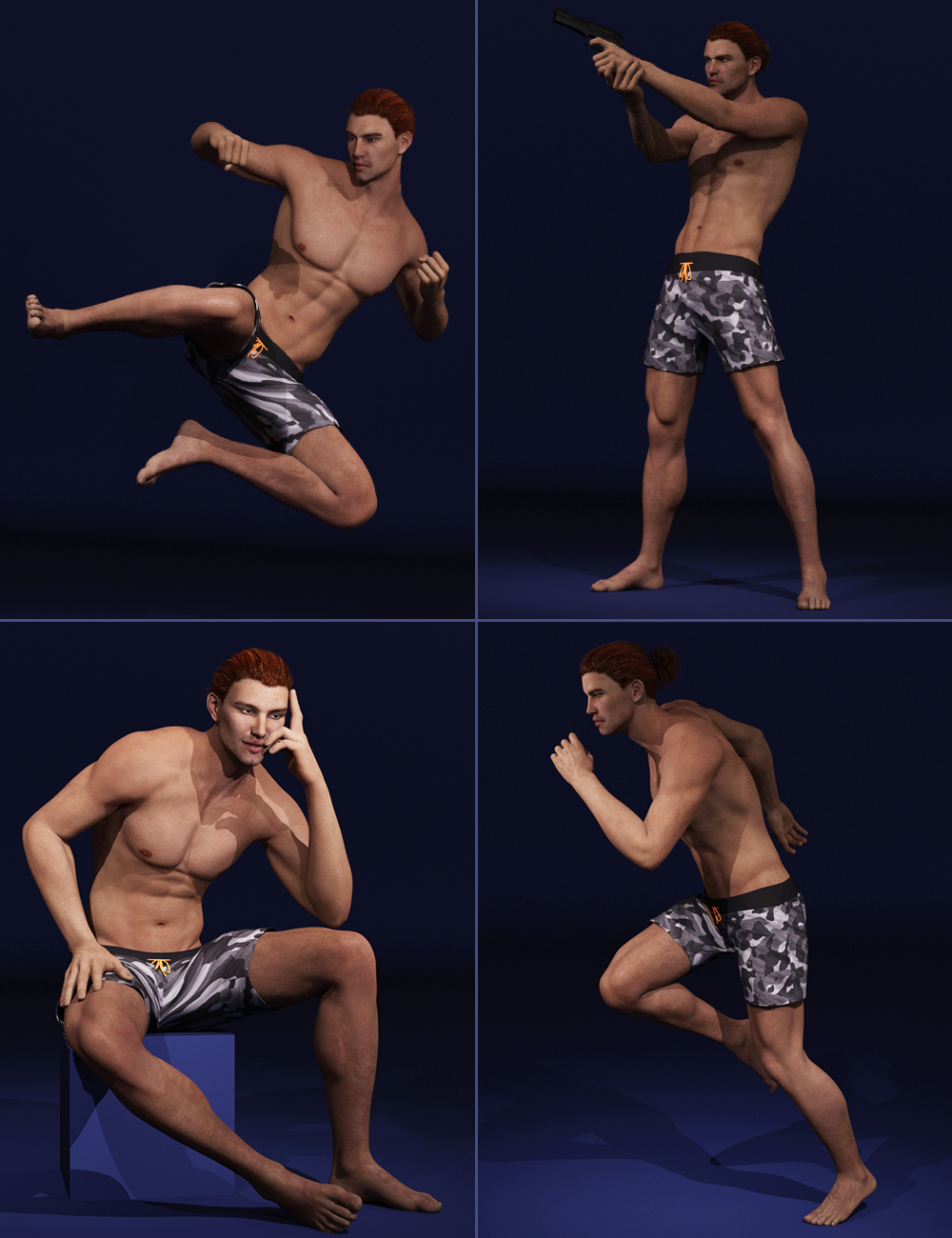 Male Essentials Poses and Expressions for Genesis 3 Male(s) by: Val3dart, 3D Models by Daz 3D