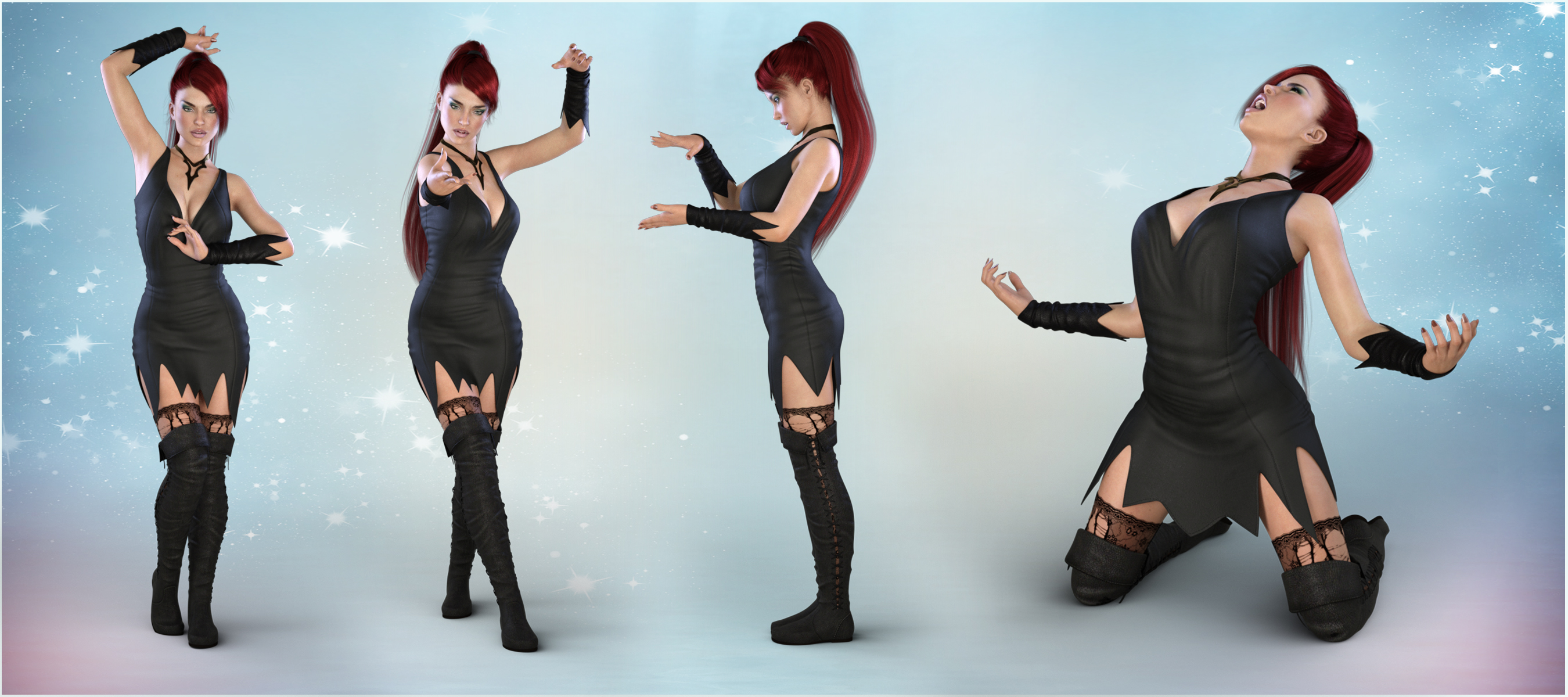 Z Sorceress - Poses for the Genesis 3 Female(s) by: Zeddicuss, 3D Models by Daz 3D
