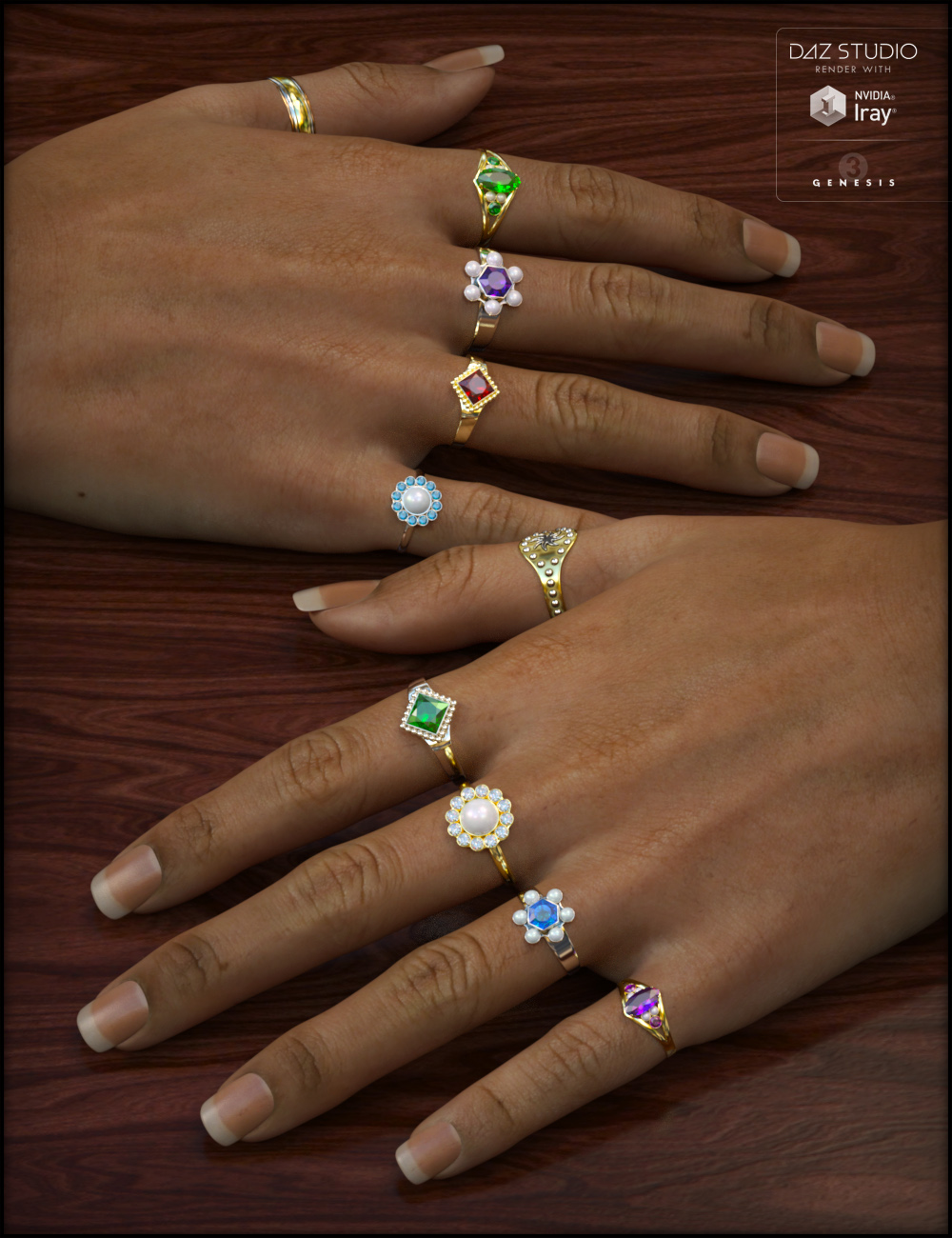 Ring Collection for Genesis 3 Female(s) Ring Collection for Genesis 3 Female(s) by: Fisty & Darc, 3D Models by Daz 3D