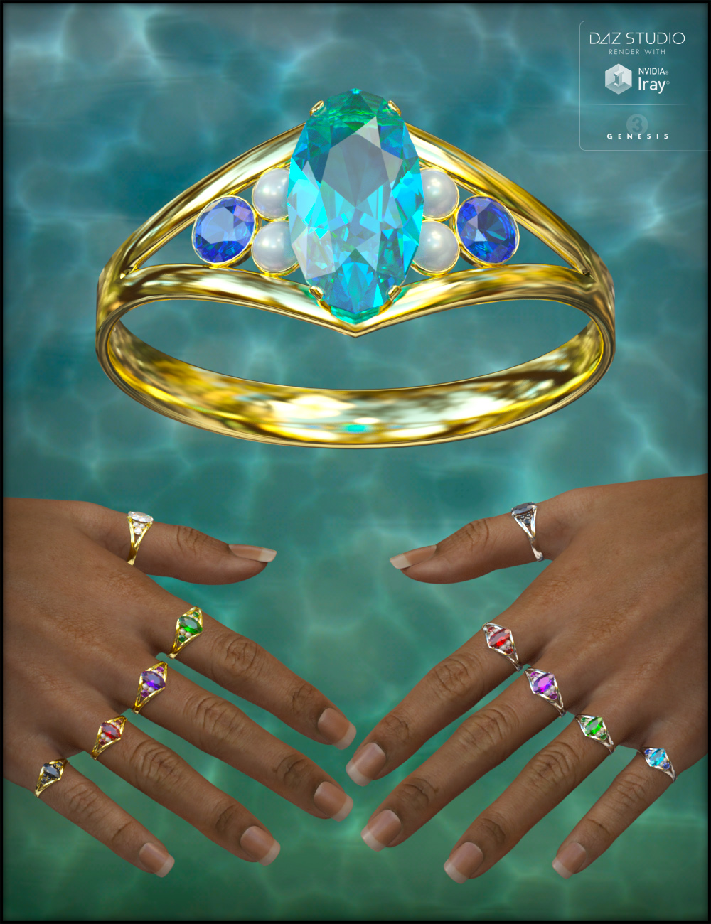 Ring Collection for Genesis 3 Female(s) by: Fisty & Darc, 3D Models by Daz 3D