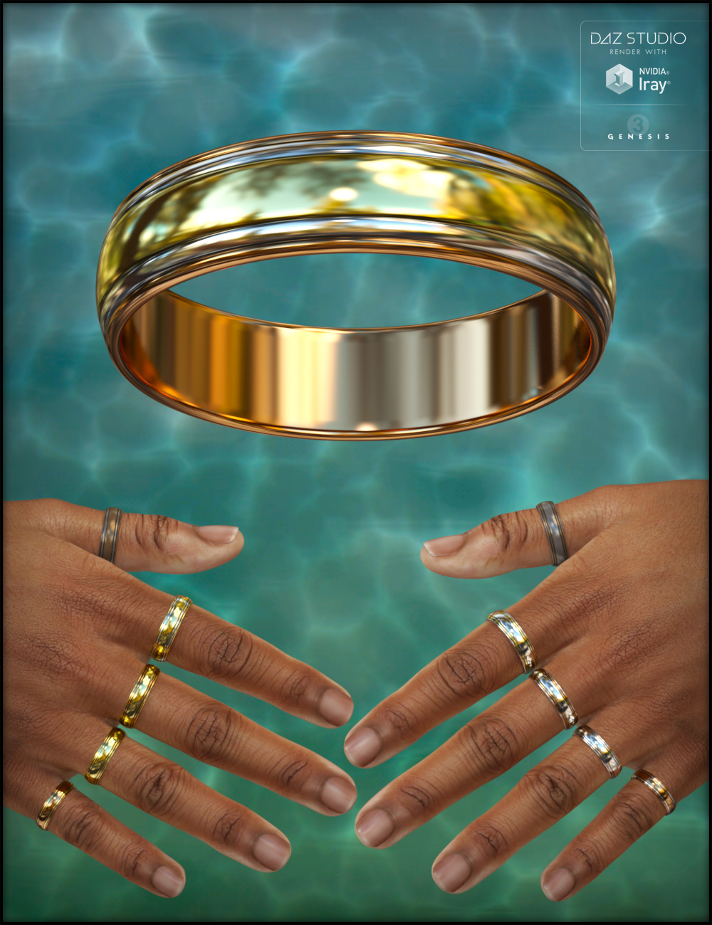 Ring Collection for Genesis 3 Male(s) by: Fisty & Darc, 3D Models by Daz 3D