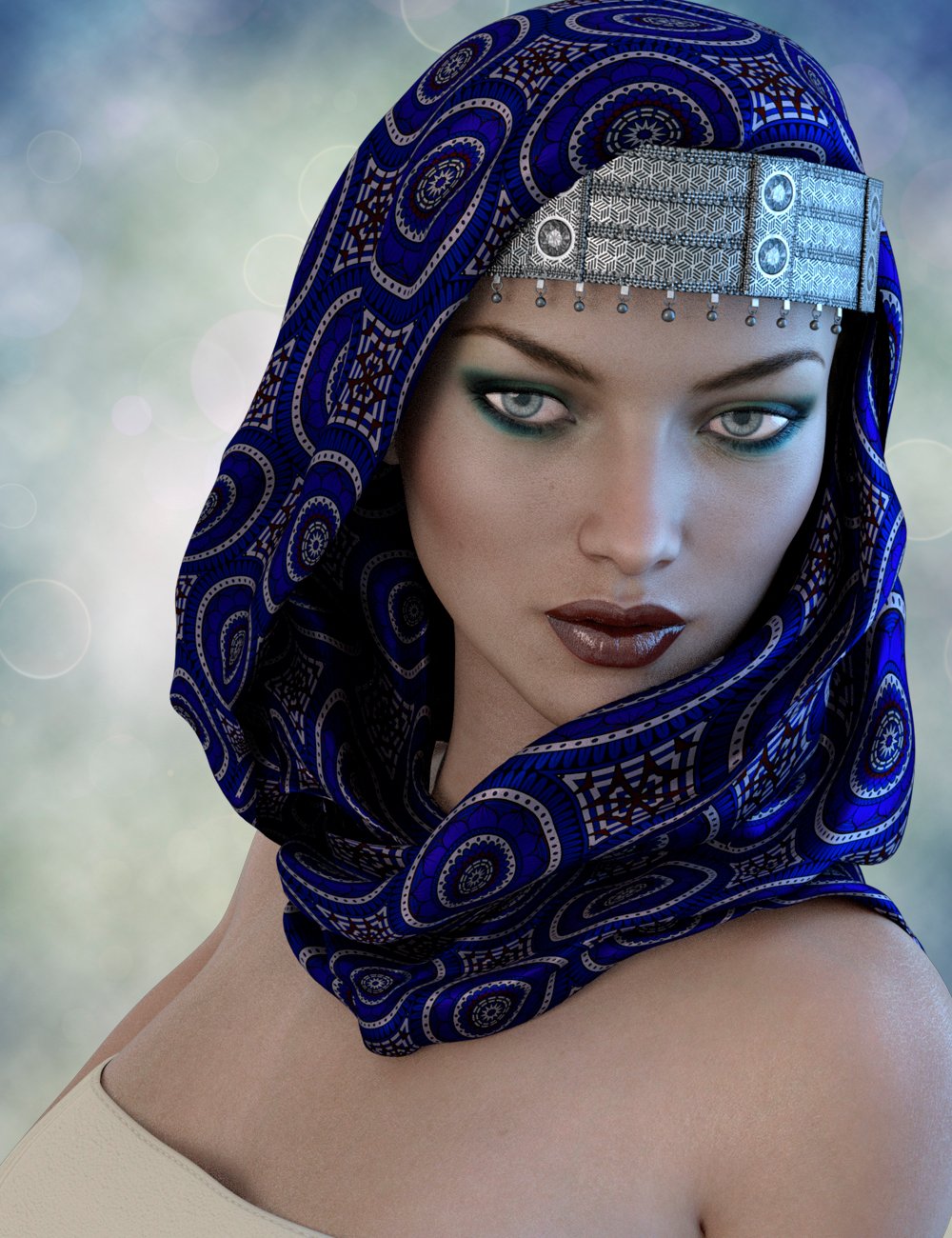 X-Fashion Turban Scarf for Genesis 3 Female(s) by: xtrart-3d, 3D Models by Daz 3D