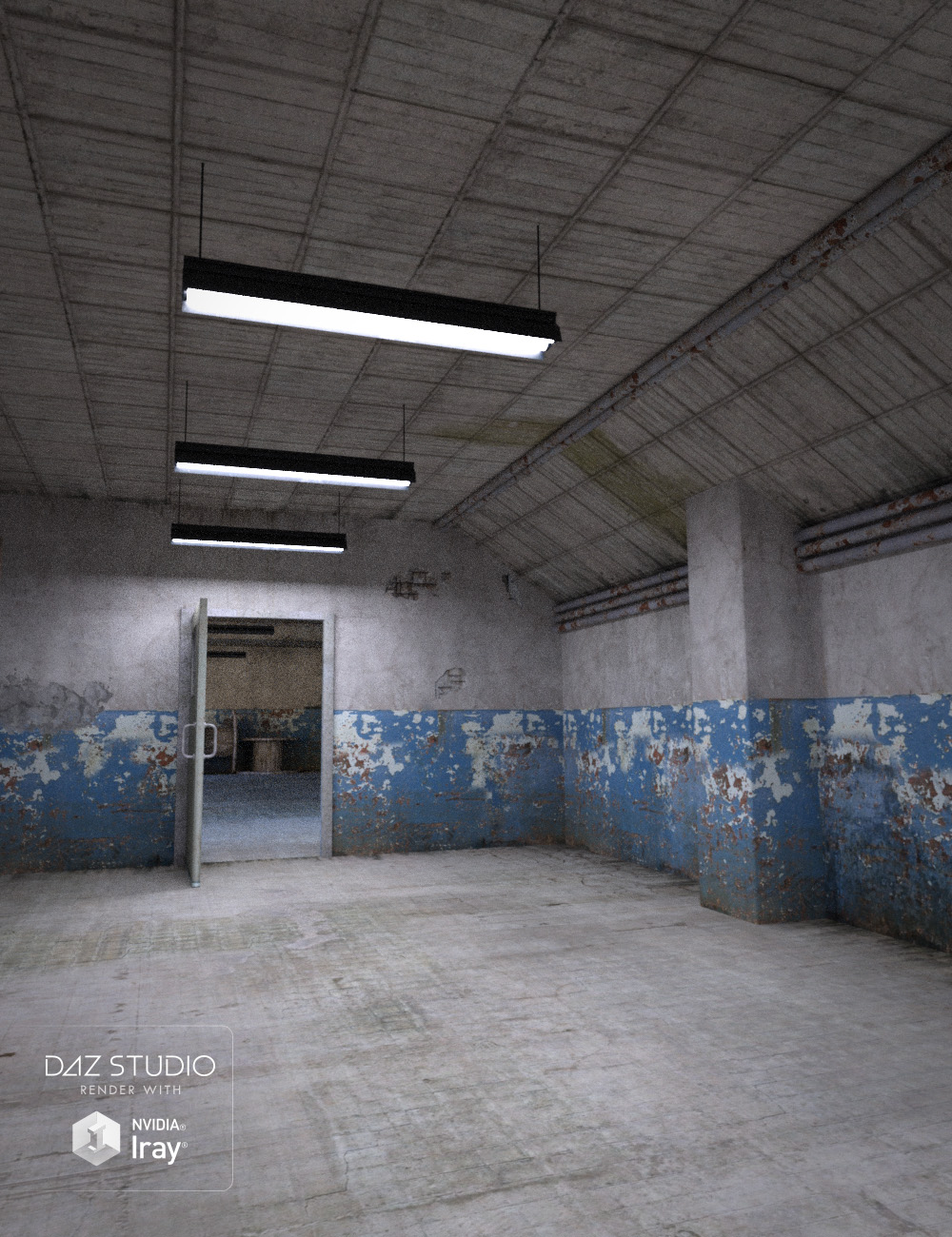 Old Industrial Hallway by: , 3D Models by Daz 3D