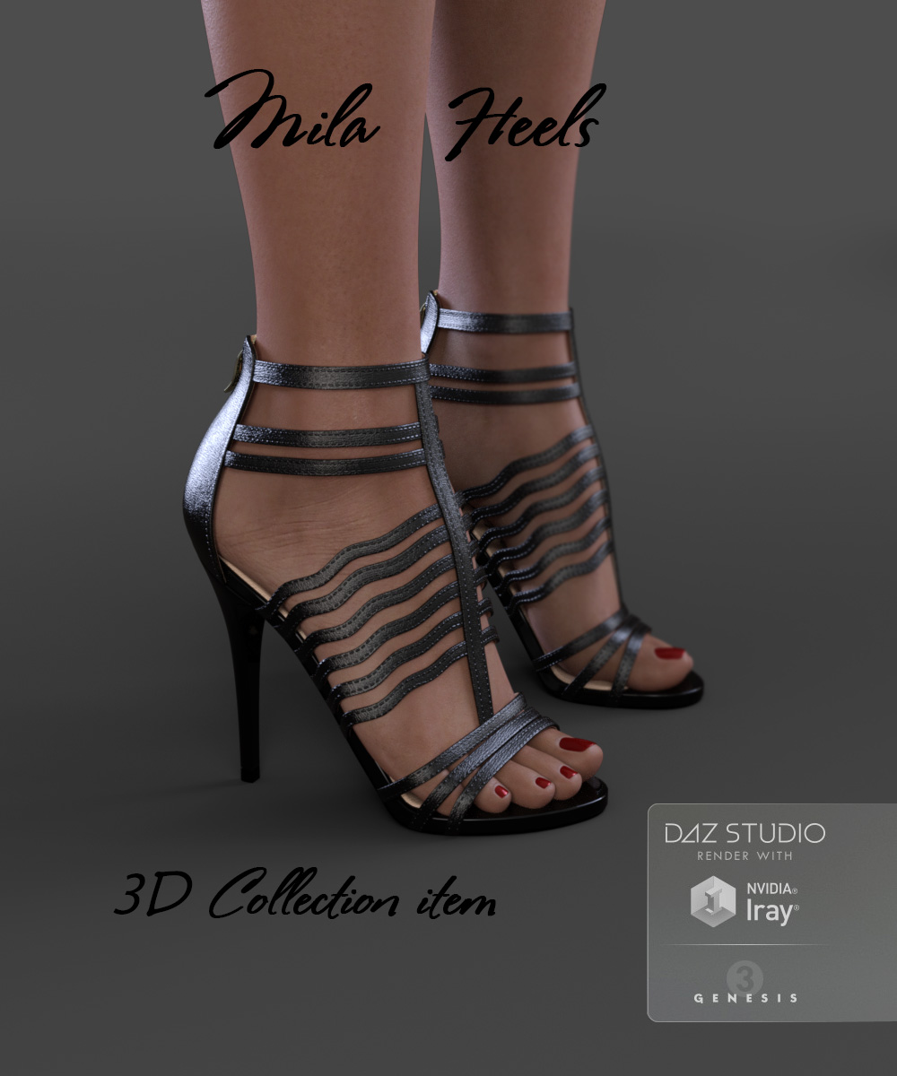 Mila Heels for Genesis 3 Female(s) by: Arryn, 3D Models by Daz 3D