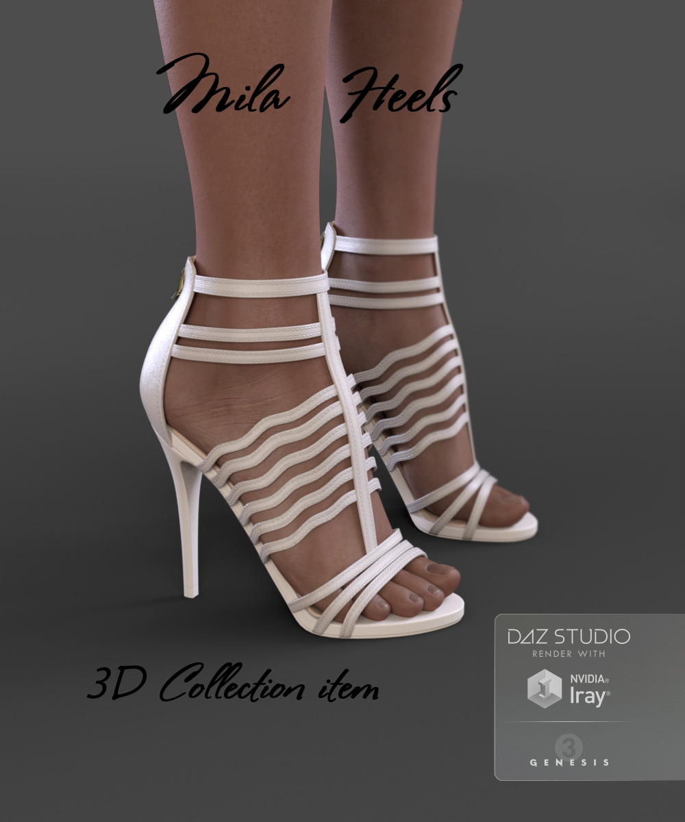 Mila Heels for Genesis 3 Female(s) | Daz 3D