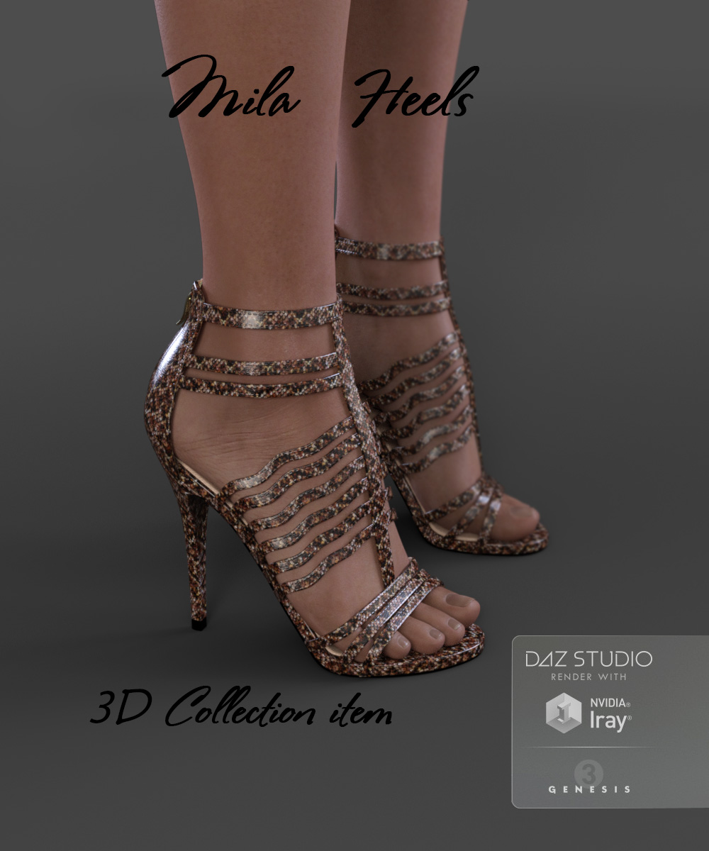 Mila Heels for Genesis 3 Female(s) | Daz 3D