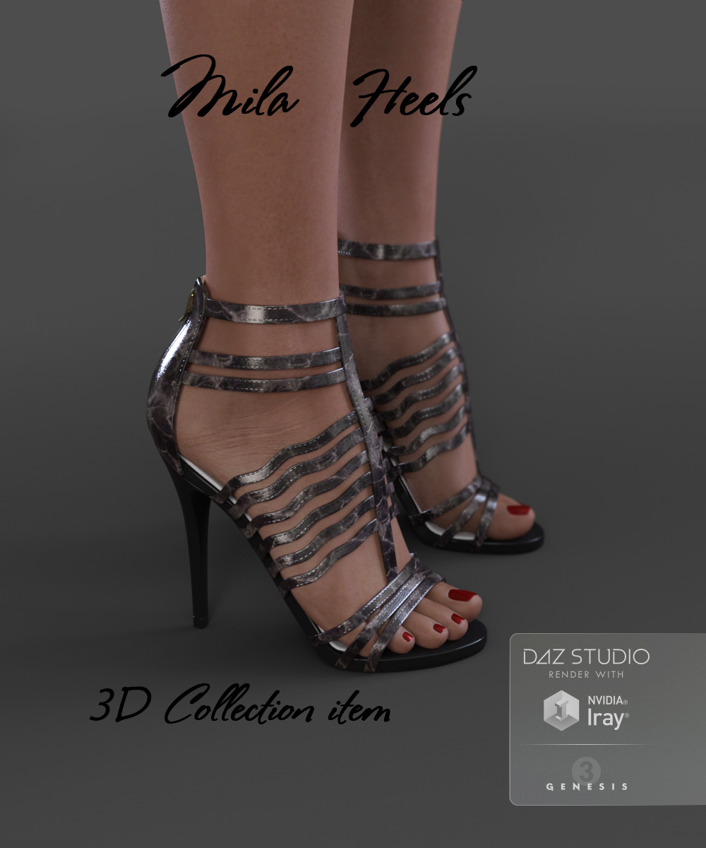 Mila Heels for Genesis 3 Female(s) | Daz 3D