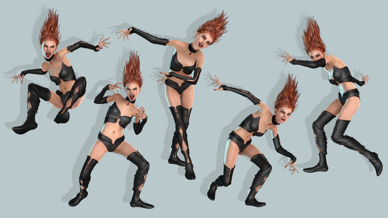 Capsces Motley Vampire Poses for Lavinia by: Capsces Digital Ink, 3D Models by Daz 3D