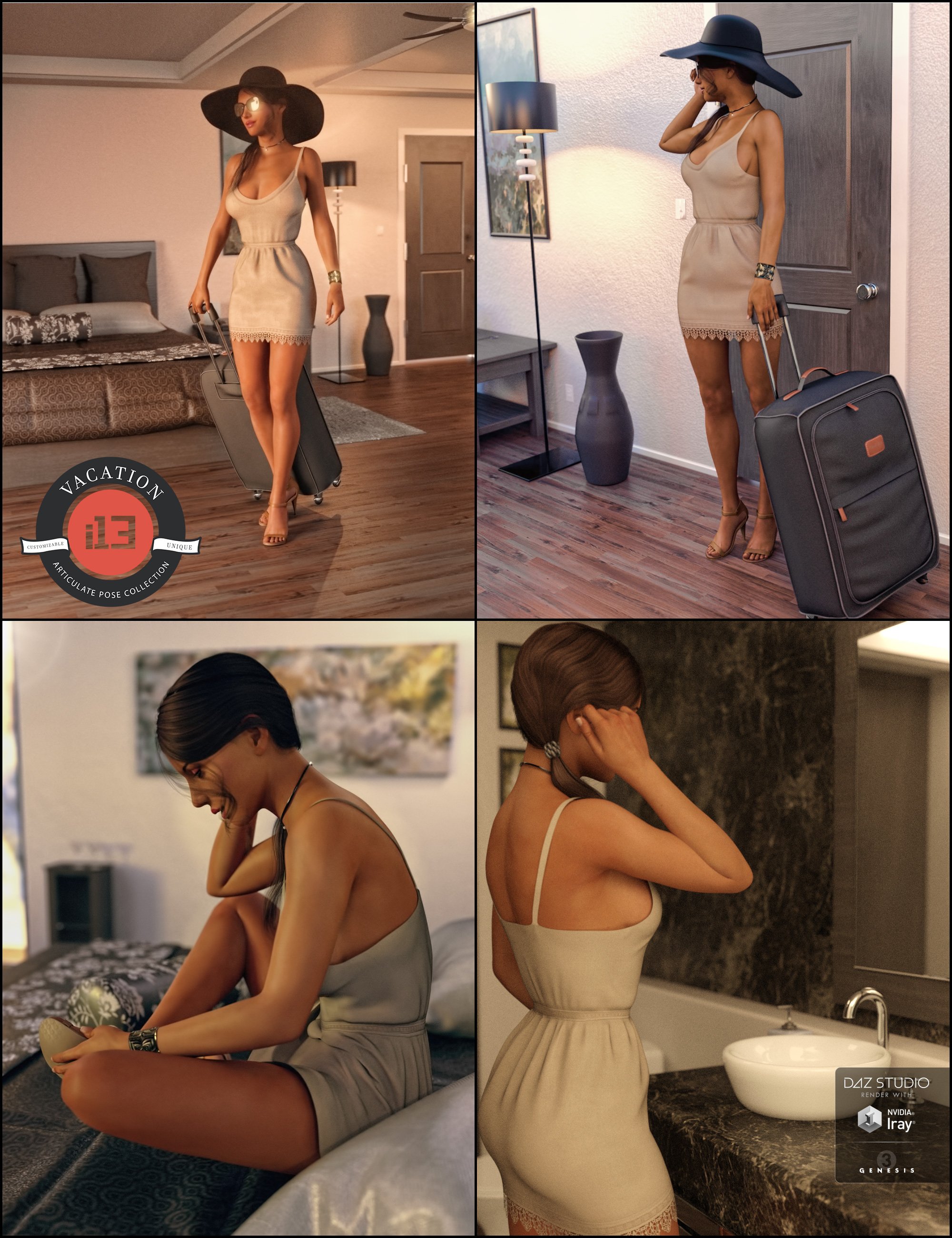 i13 Vacation Pose Collection by: ironman13, 3D Models by Daz 3D