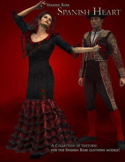 Spanish Rose -- Spanish Heart by: LaurieS, 3D Models by Daz 3D