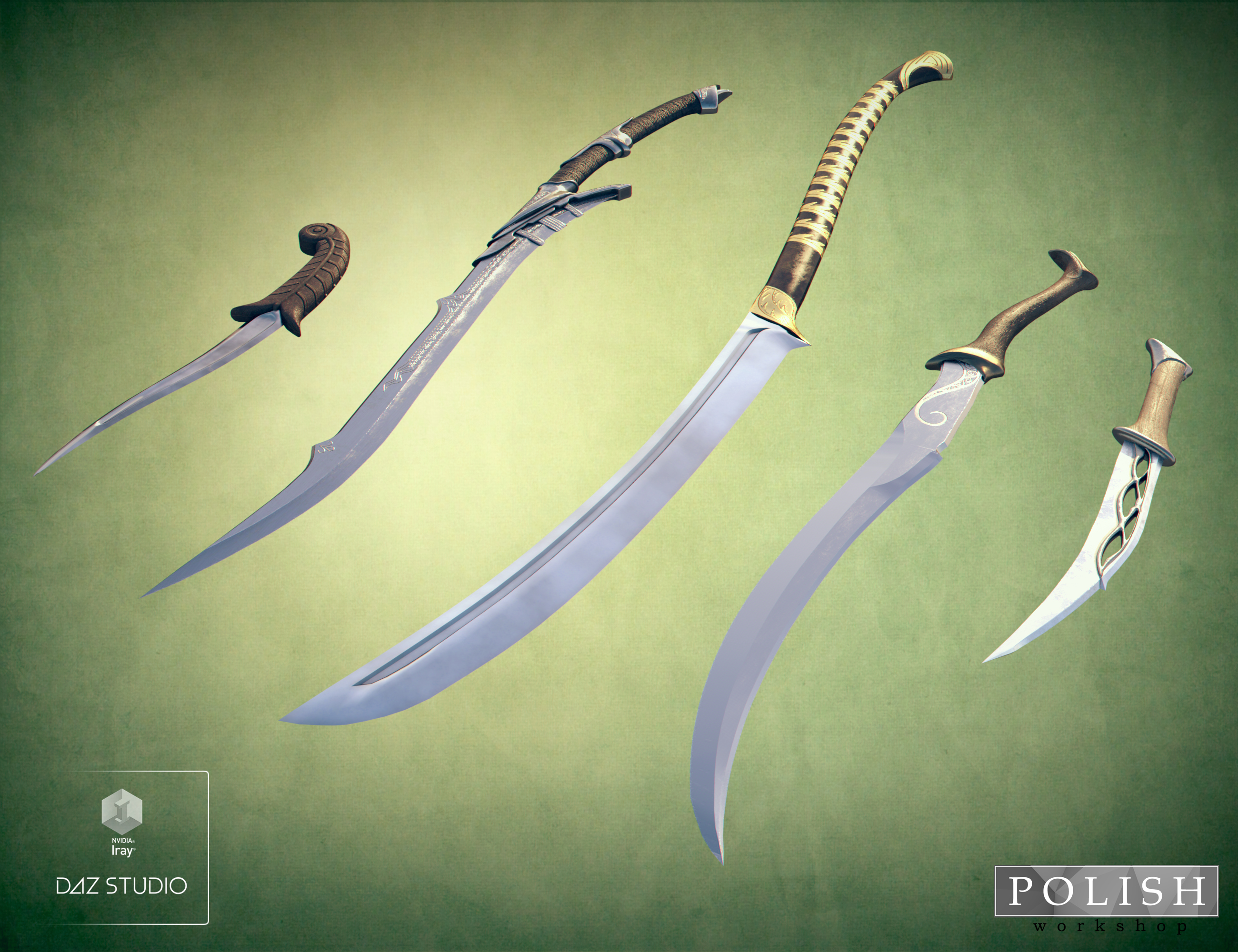 Elven Weapon Swordsman by: Polish, 3D Models by Daz 3D