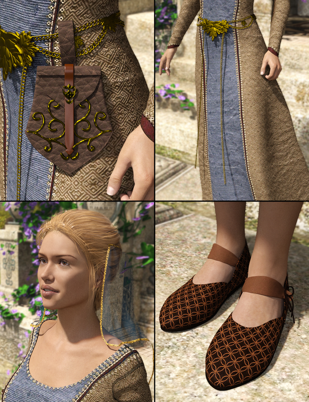 Medieval Fantasy Accessories for Genesis 3 Female(s) by: JGreenleesPoisenedLily, 3D Models by Daz 3D