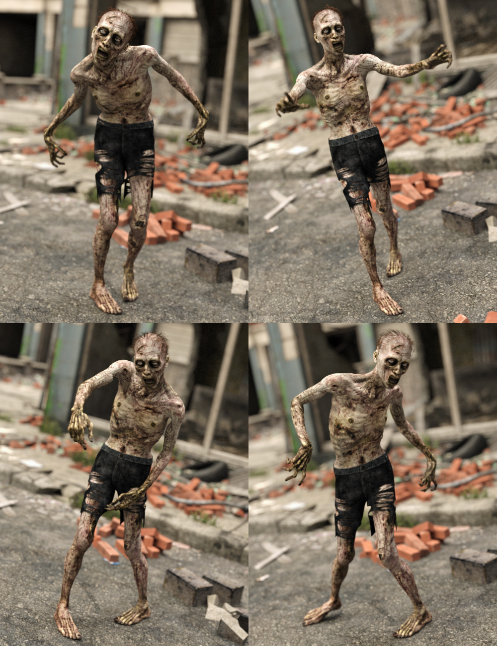 Capsces Living Dead Poses and Expressions for Markus Zombie by: Capsces Digital Ink, 3D Models by Daz 3D