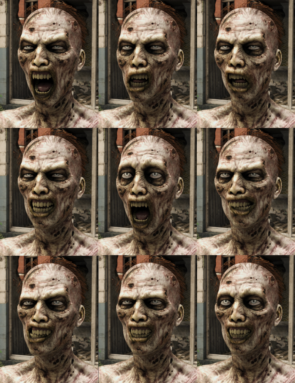 Capsces Living Dead Poses and Expressions for Markus Zombie by: Capsces Digital Ink, 3D Models by Daz 3D