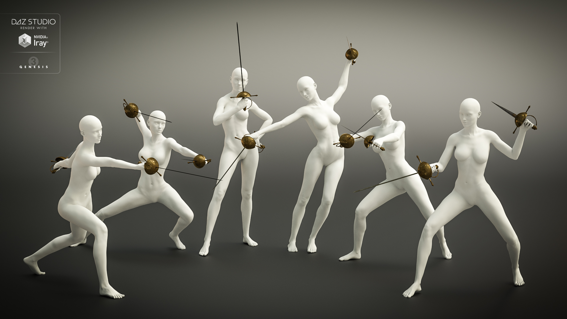 Cazoleta Swords and Poses for Genesis 3 Male(s) and Female(s) by: Didier, 3D Models by Daz 3D
