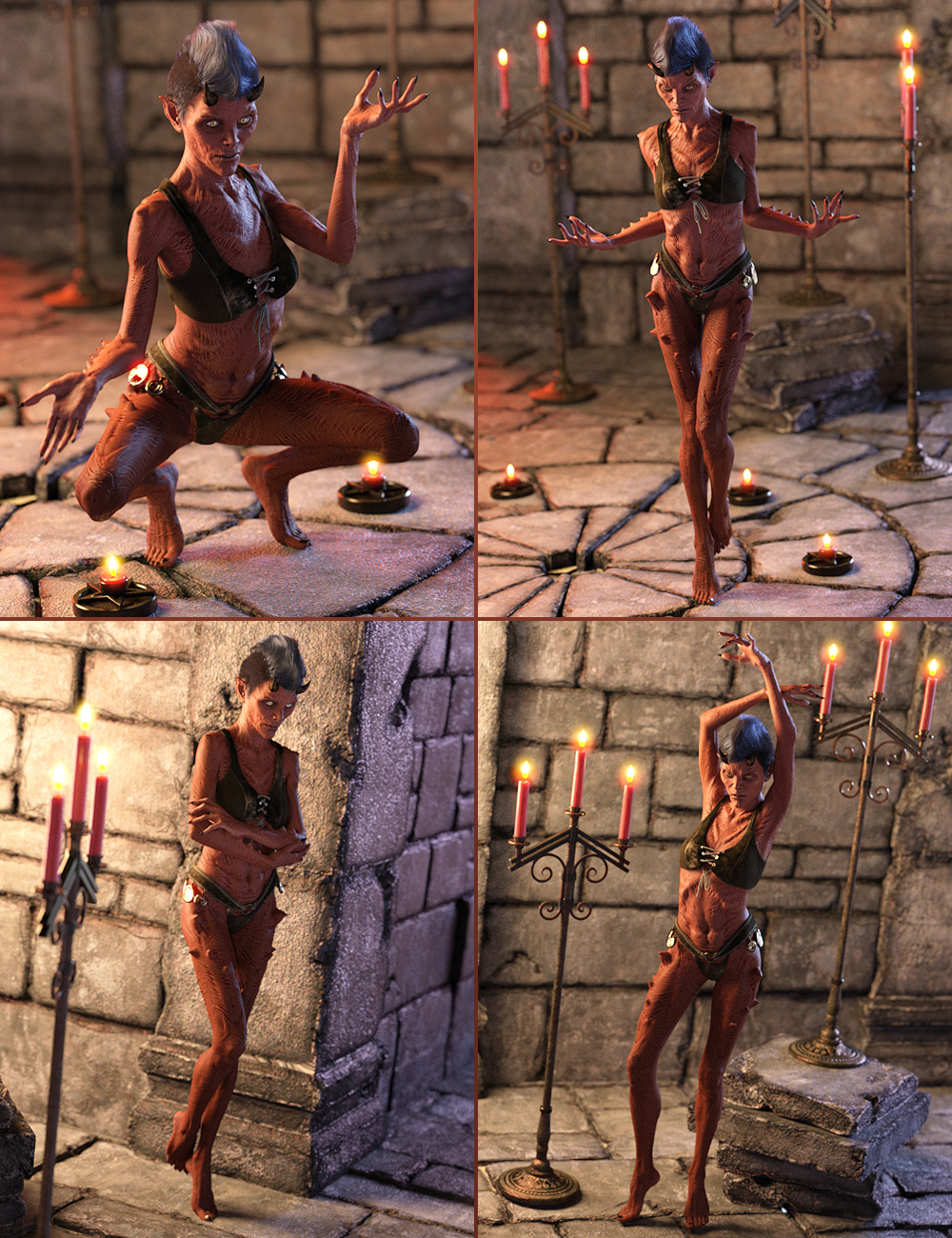Night Creatures Poses and Expressions Set for Genesis 3 Female(s) by: Val3dart, 3D Models by Daz 3D