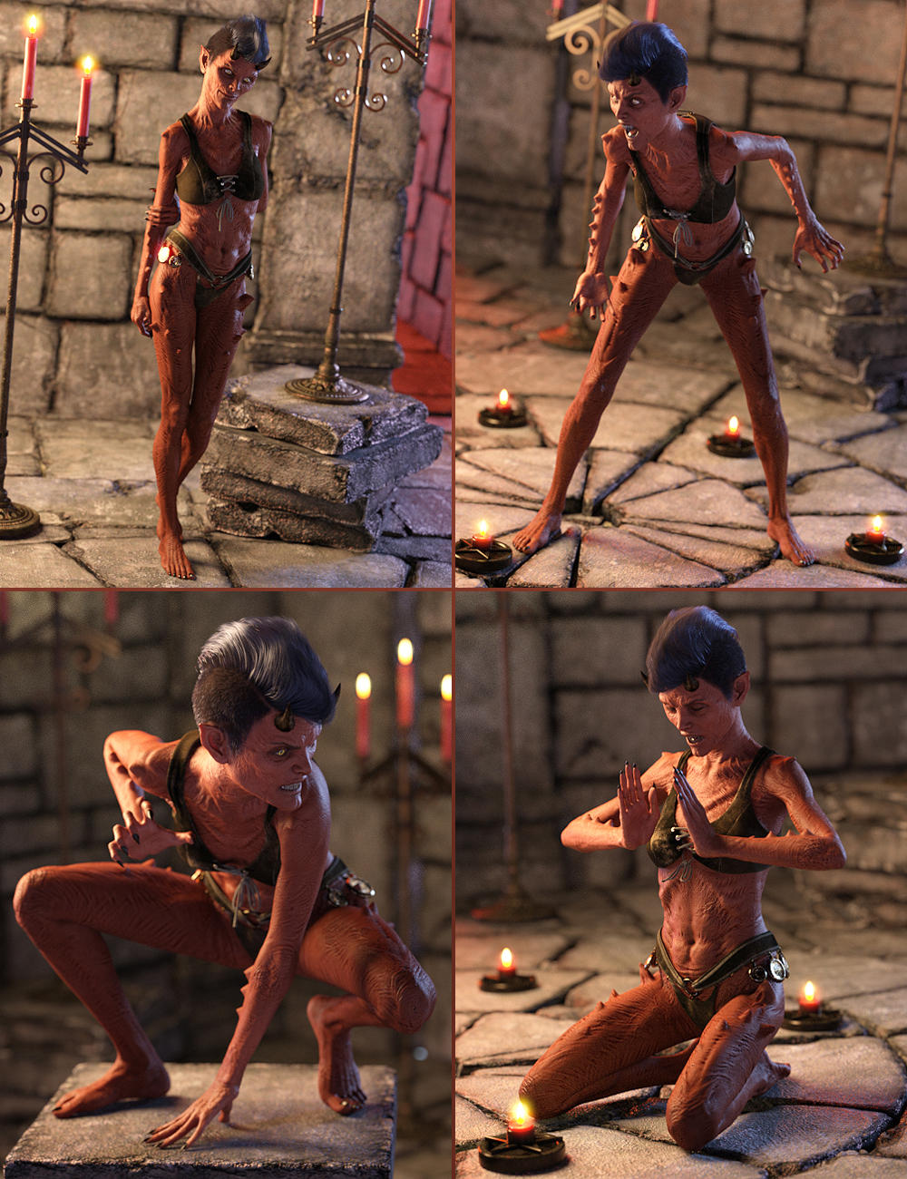 Night Creatures Poses and Expressions Set for Genesis 3 Female(s) by: Val3dart, 3D Models by Daz 3D